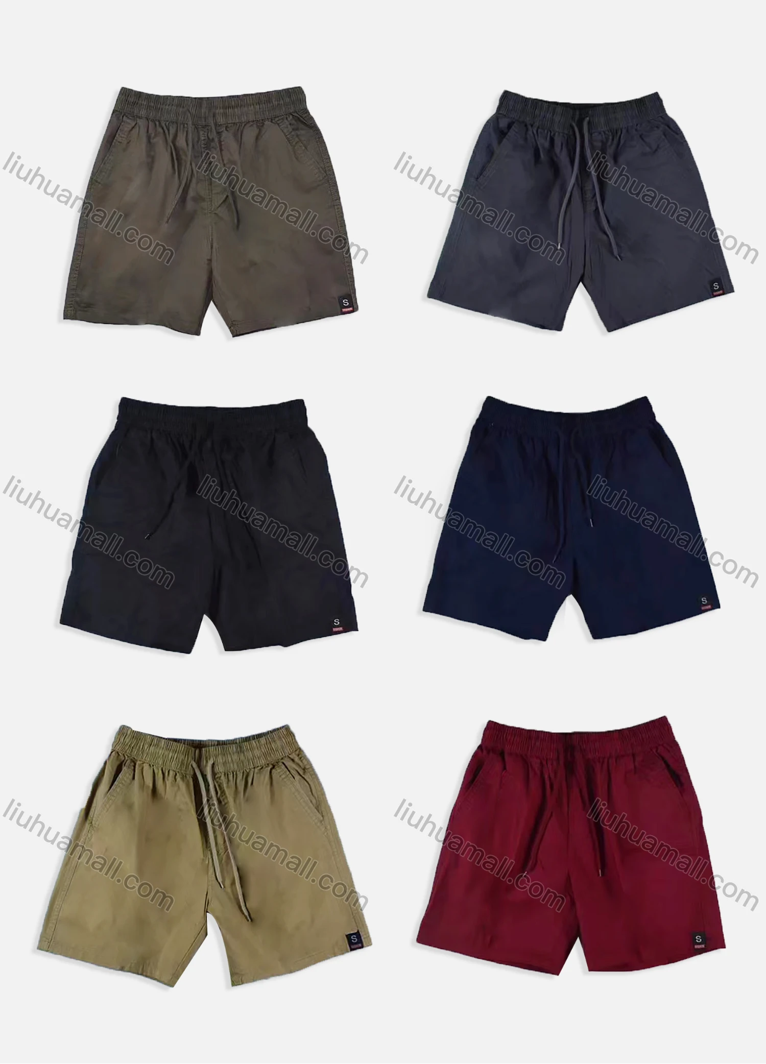 Wholesale Men's Casual Washed Plain Drawstring Side Pockets Shorts 17708# - Liuhuamall
