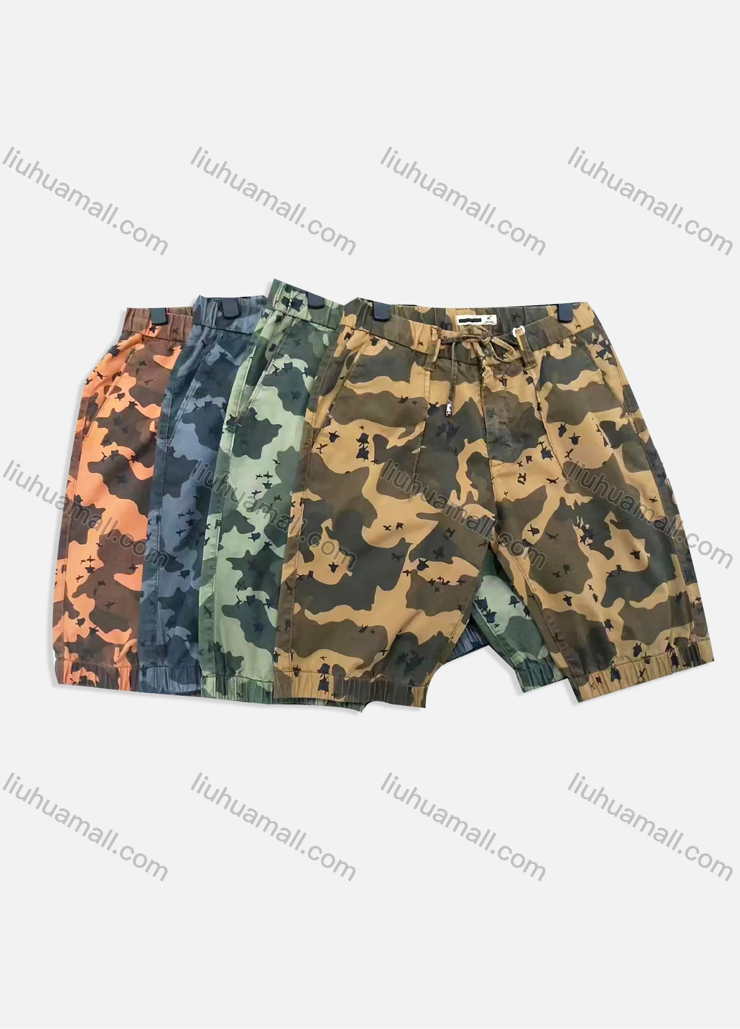 Wholesale Men's Casual Camouflage Drawstring Side Pockets Shorts 1819# - Liuhuamall