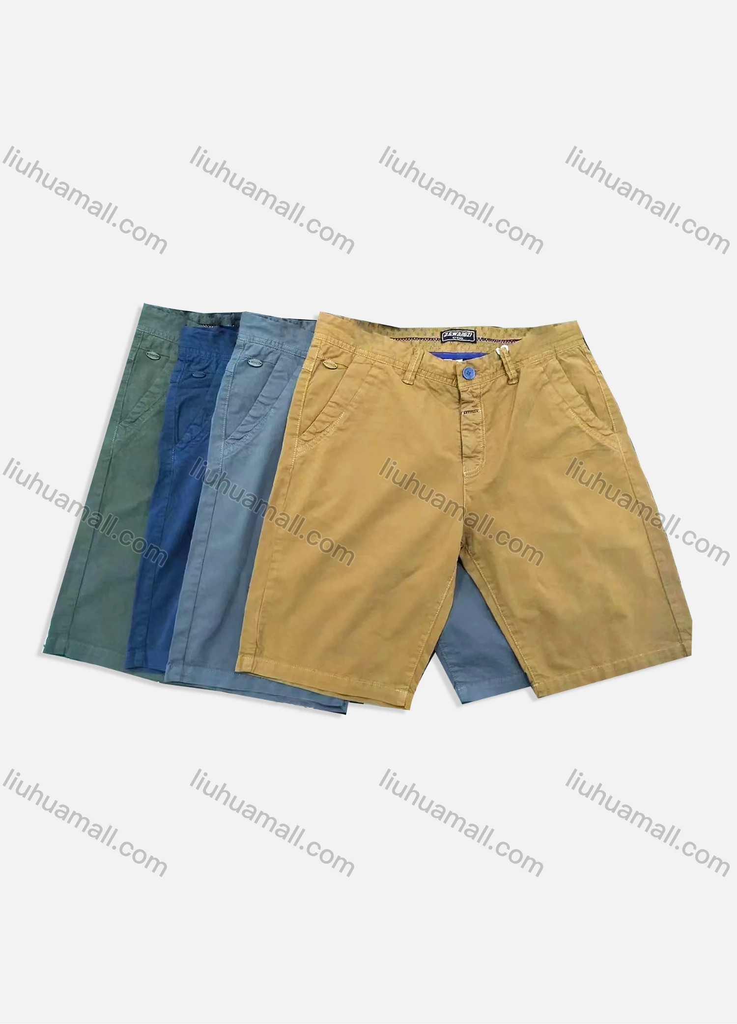 Wholesale Men's Casual Plain Patch Pocket Shorts 1868# - Liuhuamall
