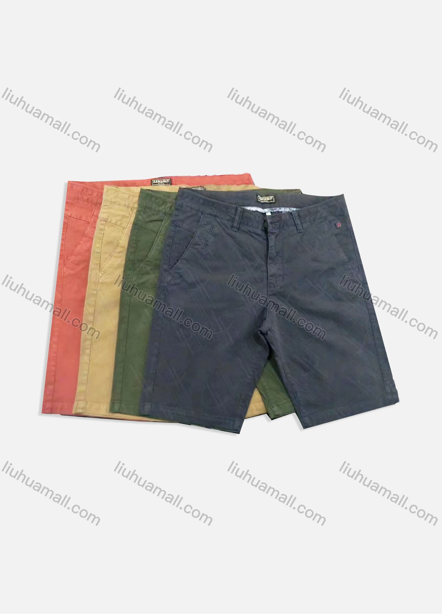 Wholesale Men's Casual Plain Patch Pocket Shorts - Liuhuamall