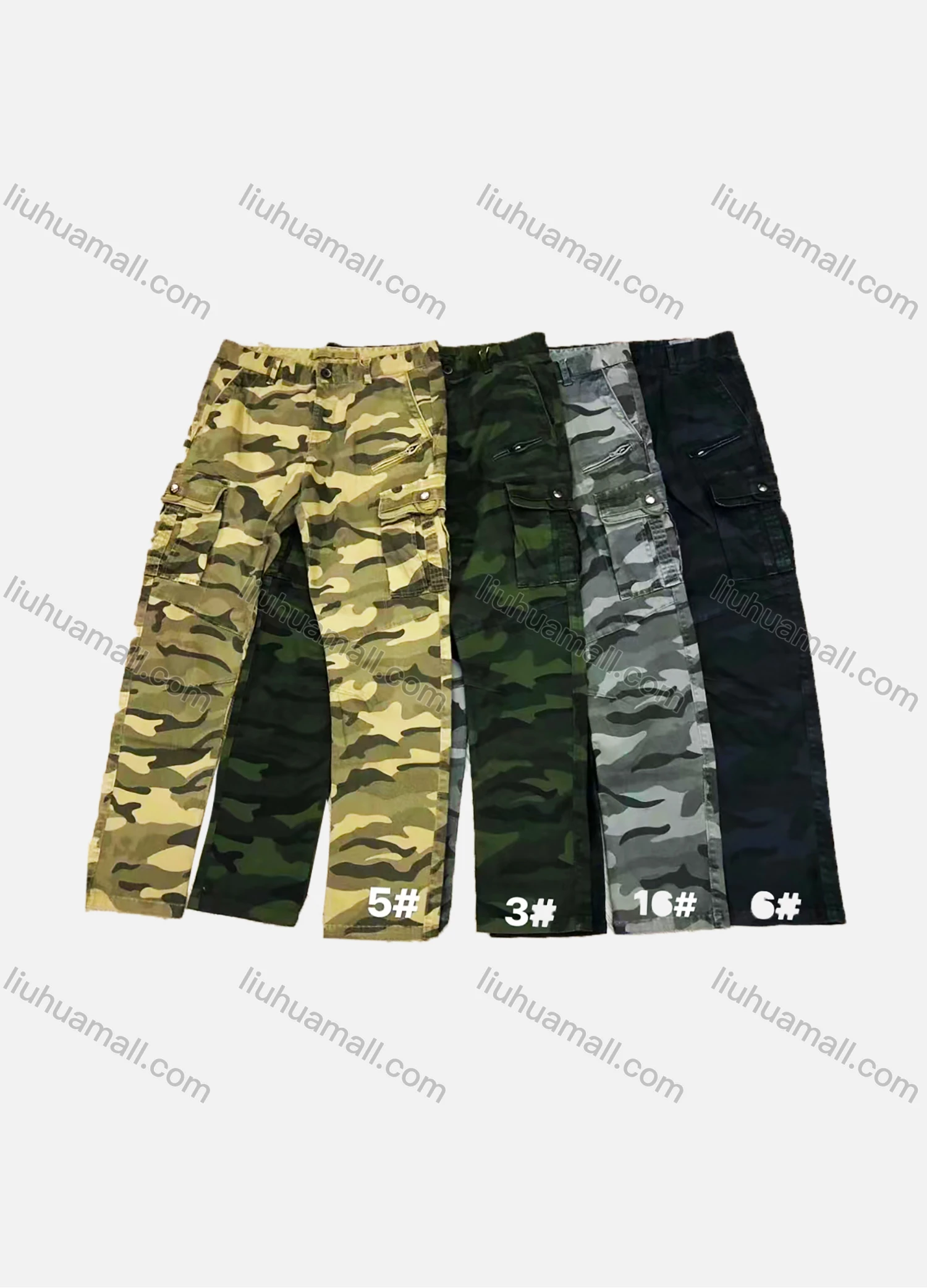 Wholesale Men's Casual Camouflage Multiple Pockets Cargo Pants AK7335# - Liuhuamall