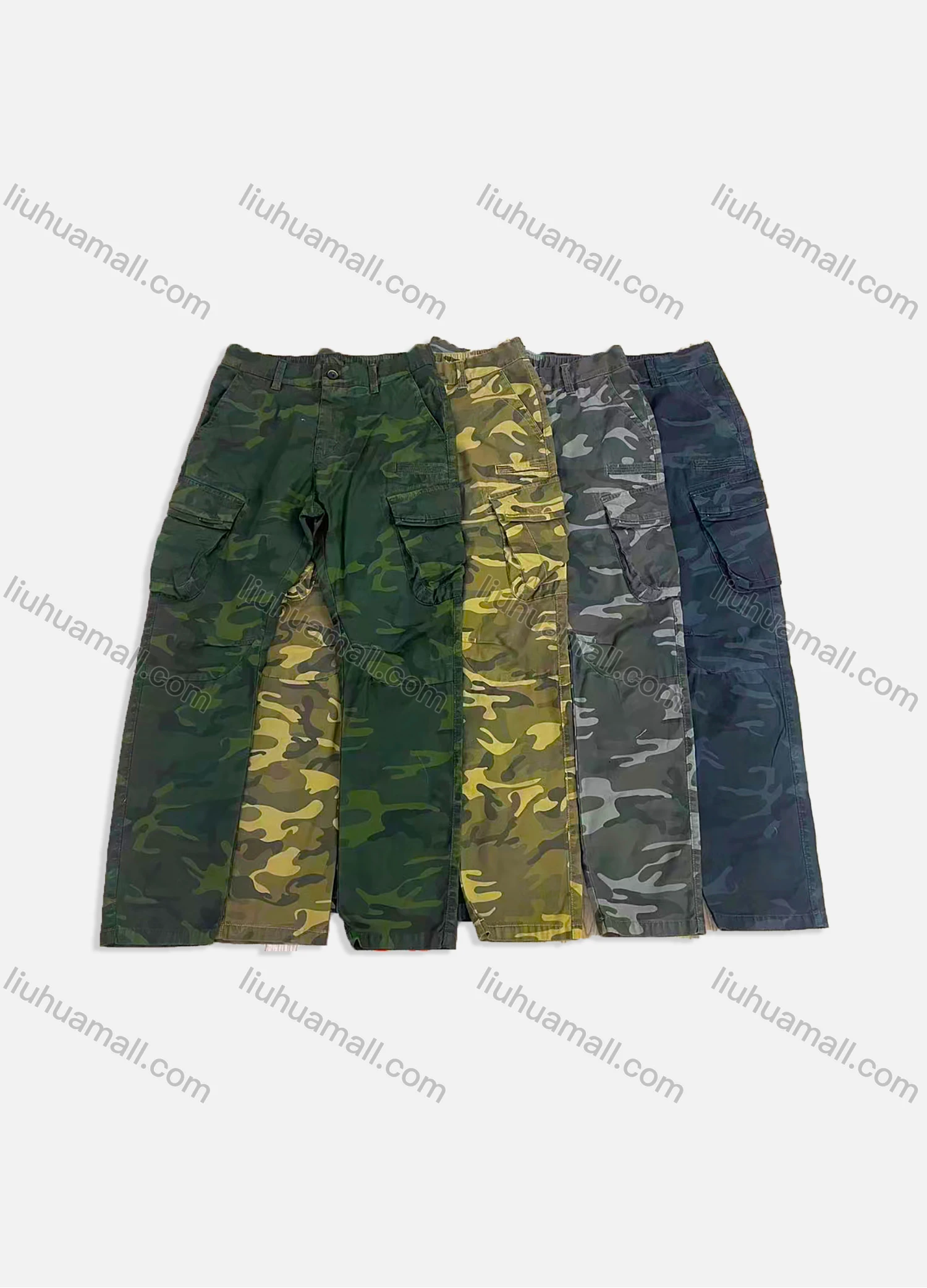 Wholesale Men's Casual Camouflage Multiple Pockets Cargo Pants AK7351# - Liuhuamall