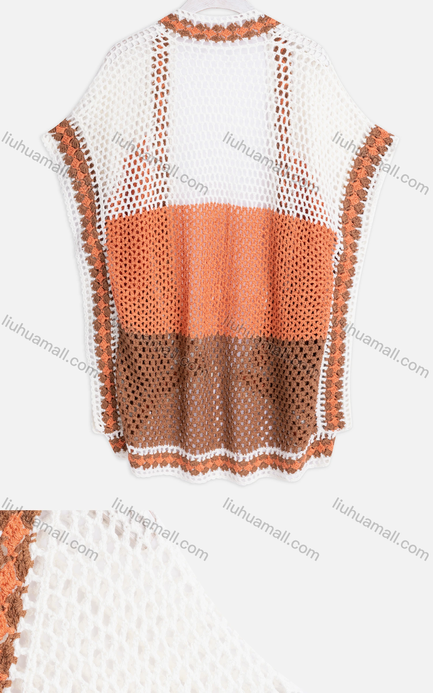 Wholesale Women's Casual Bat Sleeve Hollow Out Knit Cover Up Cardigan A521# - Liuhuamall