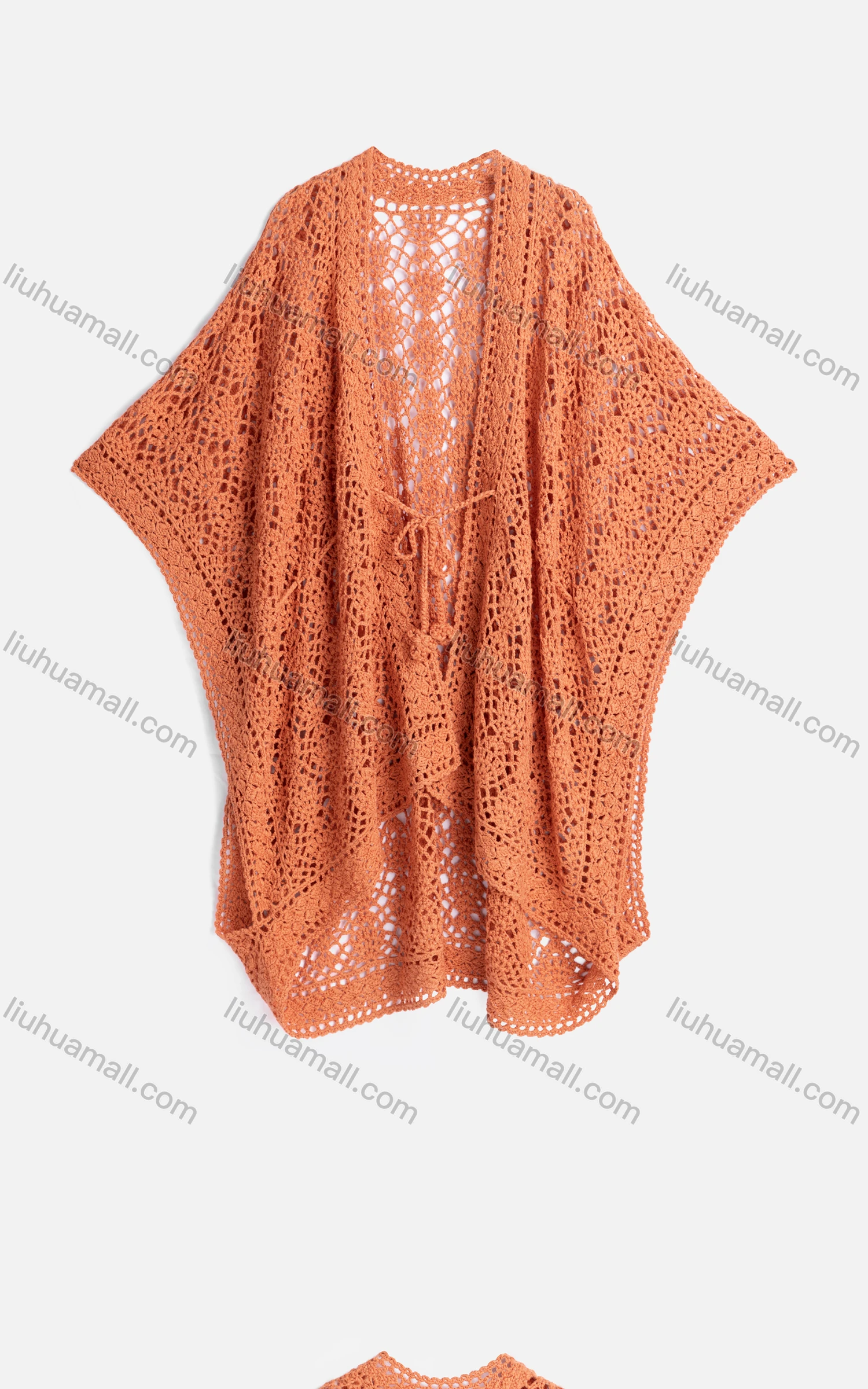 Wholesale Women's Casual Bat Sleeve Hollow Out Lace Up Knit Cover Up Cardigan A528# - Liuhuamall