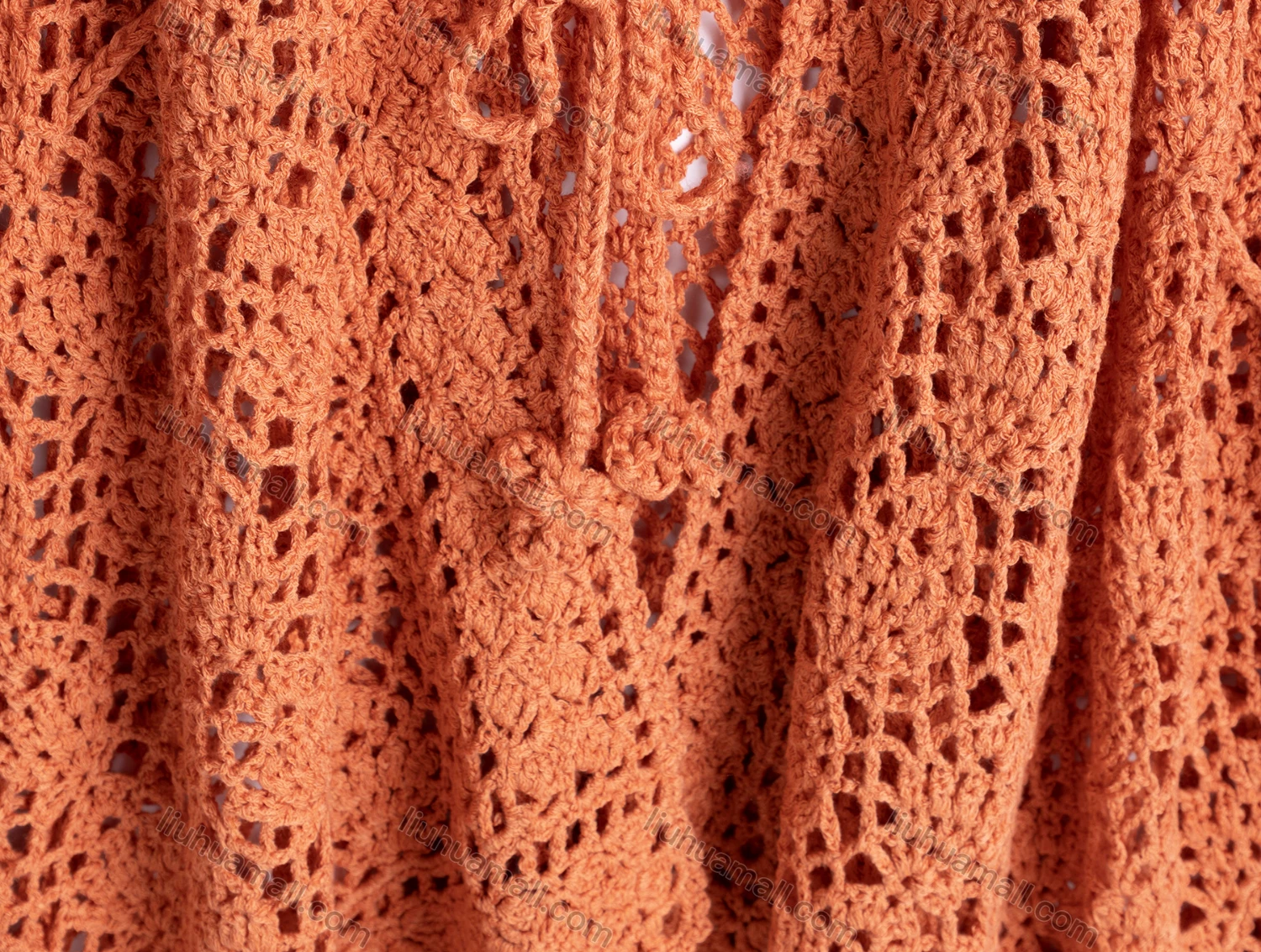 Wholesale Women's Casual Bat Sleeve Hollow Out Lace Up Knit Cover Up Cardigan A528# - Liuhuamall