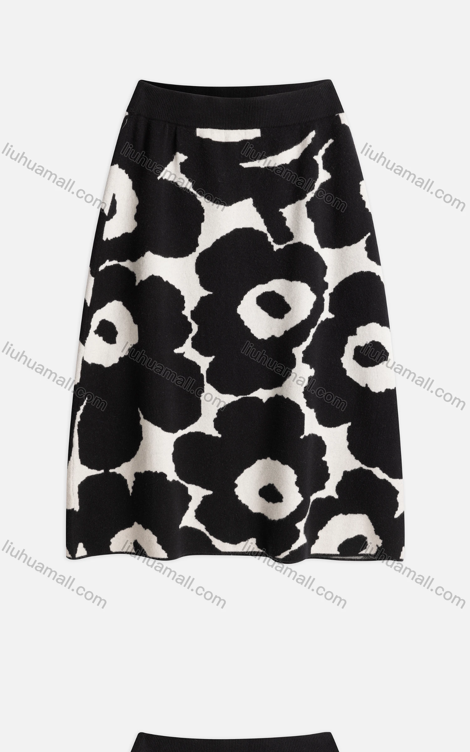 Wholesale Women's Casual Elastic Waist Allover Print Knit Midi Skirts A454# - Liuhuamall