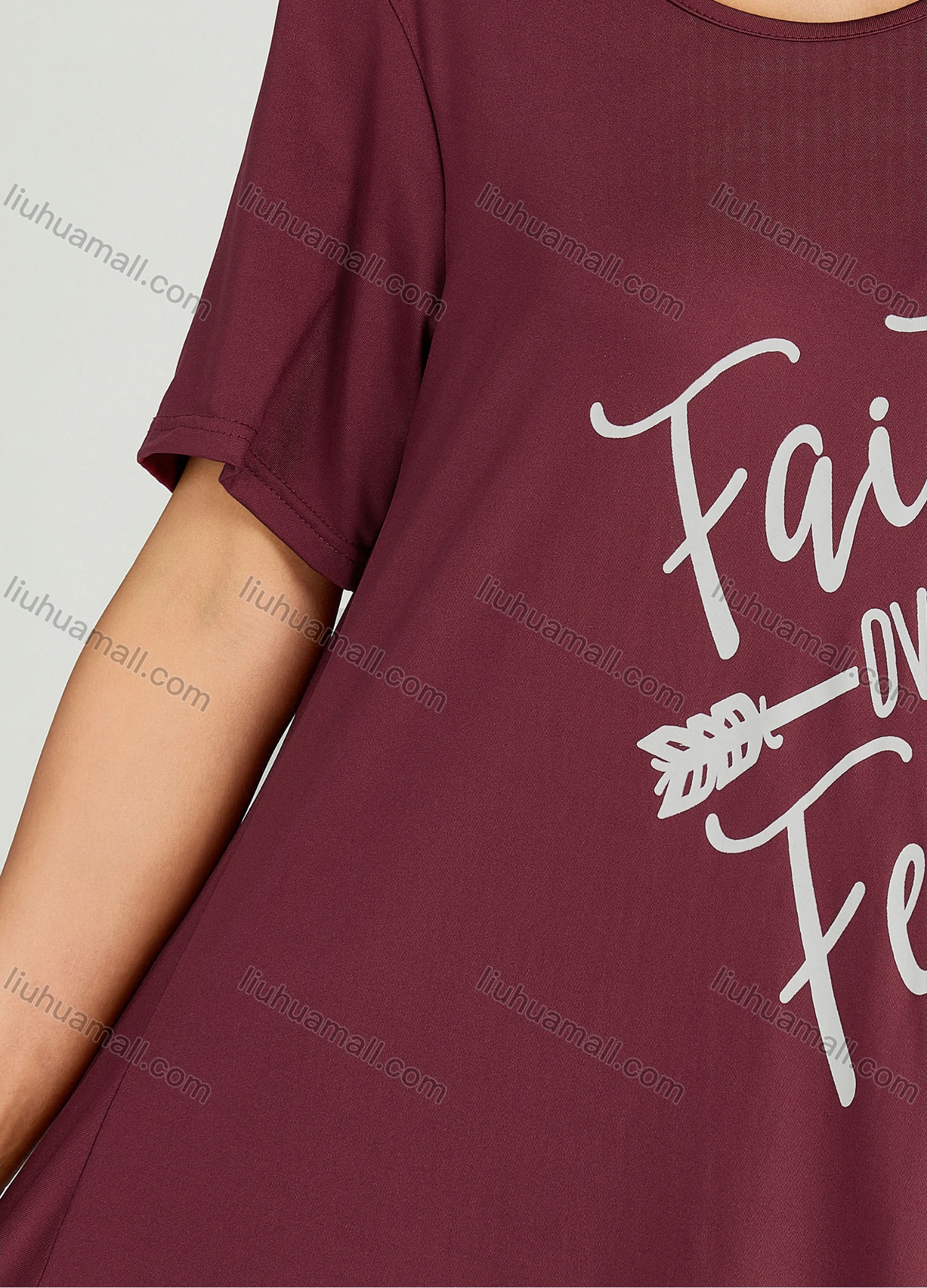 Wholesale Women's Letter Scoop Neck Milk Silk Lounge Short Sleeve Midi Night Dress 8801# - Liuhuamall