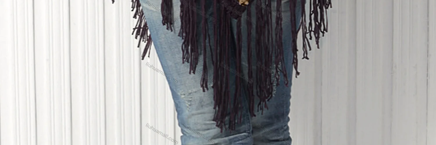 Wholesale Women's Casual Turtleneck Half Sleeve Scarf Hem Striped Knit Cape 2985# - Liuhuamall