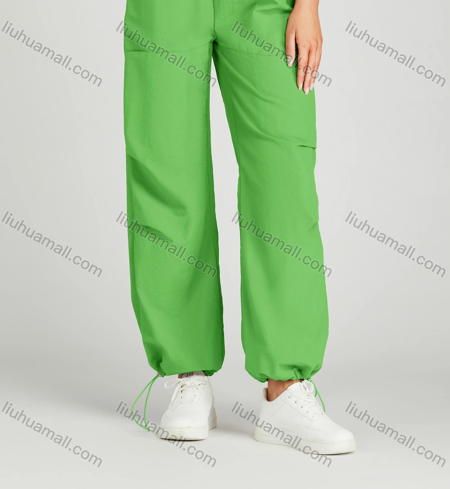 Wholesale Women's Drawstring Elastic Waist Patch Pocket Plain Sweat Pants MT278# - Liuhuamall