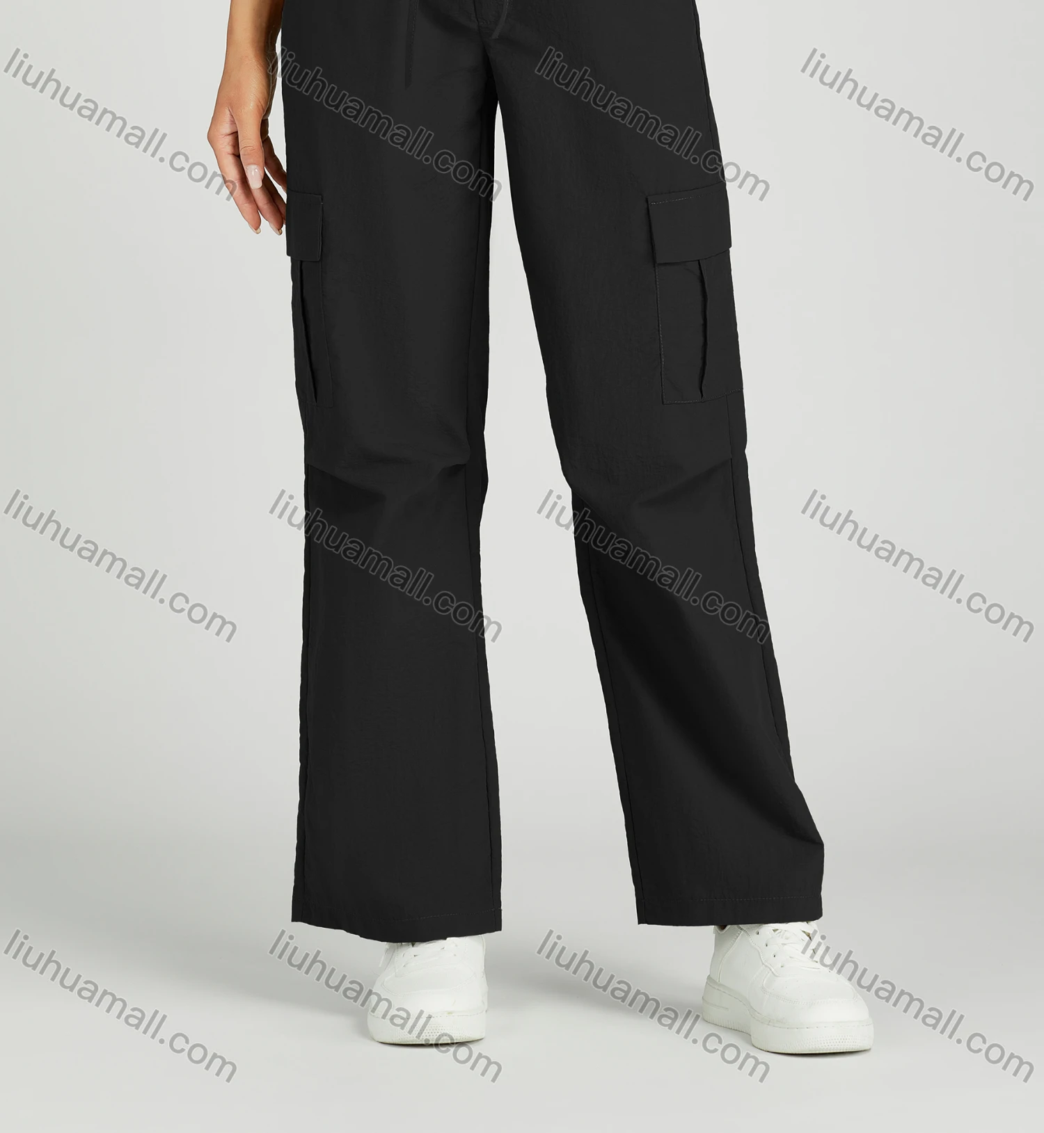 Wholesale Women's Casual Drawstring Flap Pockets Cargo Pants MT310# - Liuhuamall