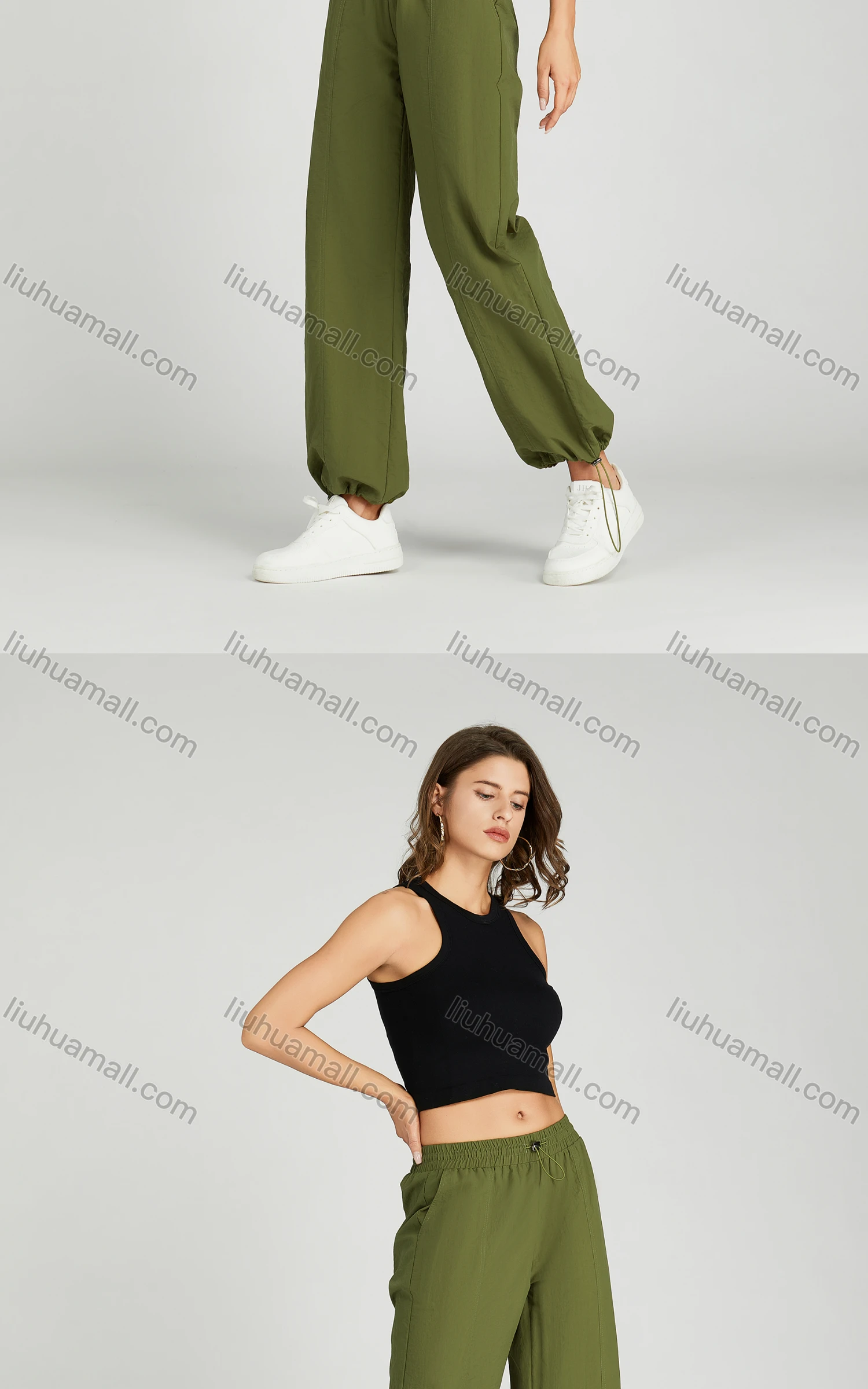 Wholesale Women's Casual Drawstring Elastic Waist Sweat Pants MT301# - Liuhuamall