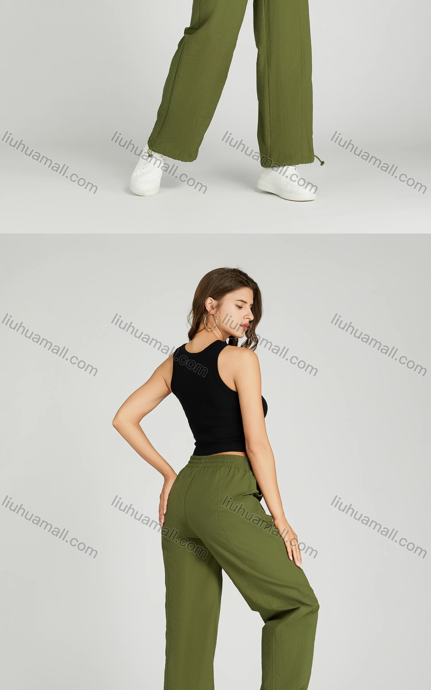Wholesale Women's Casual Drawstring Elastic Waist Sweat Pants MT301# - Liuhuamall