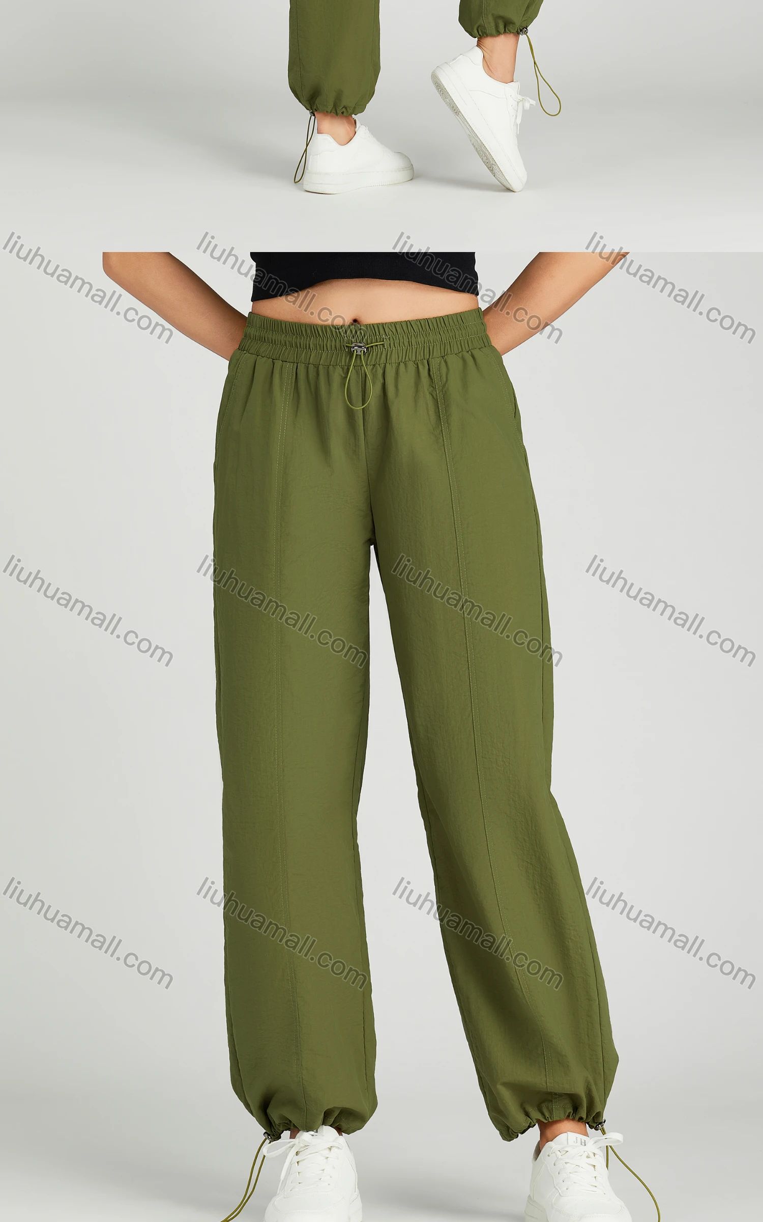 Wholesale Women's Casual Drawstring Elastic Waist Sweat Pants MT301# - Liuhuamall