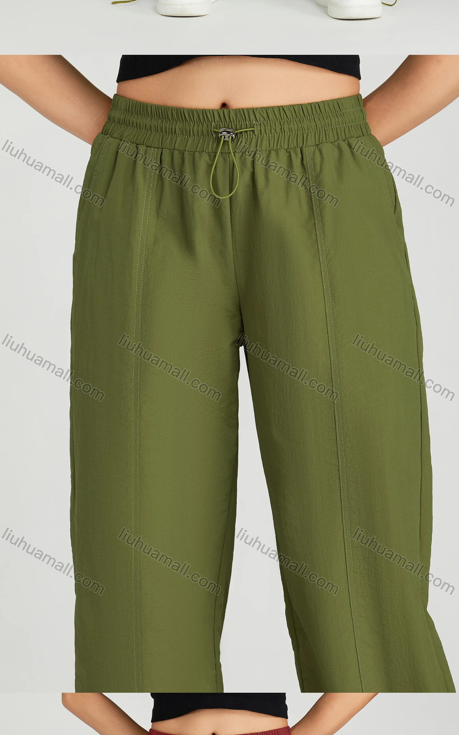 Wholesale Women's Casual Drawstring Elastic Waist Sweat Pants MT301# - Liuhuamall