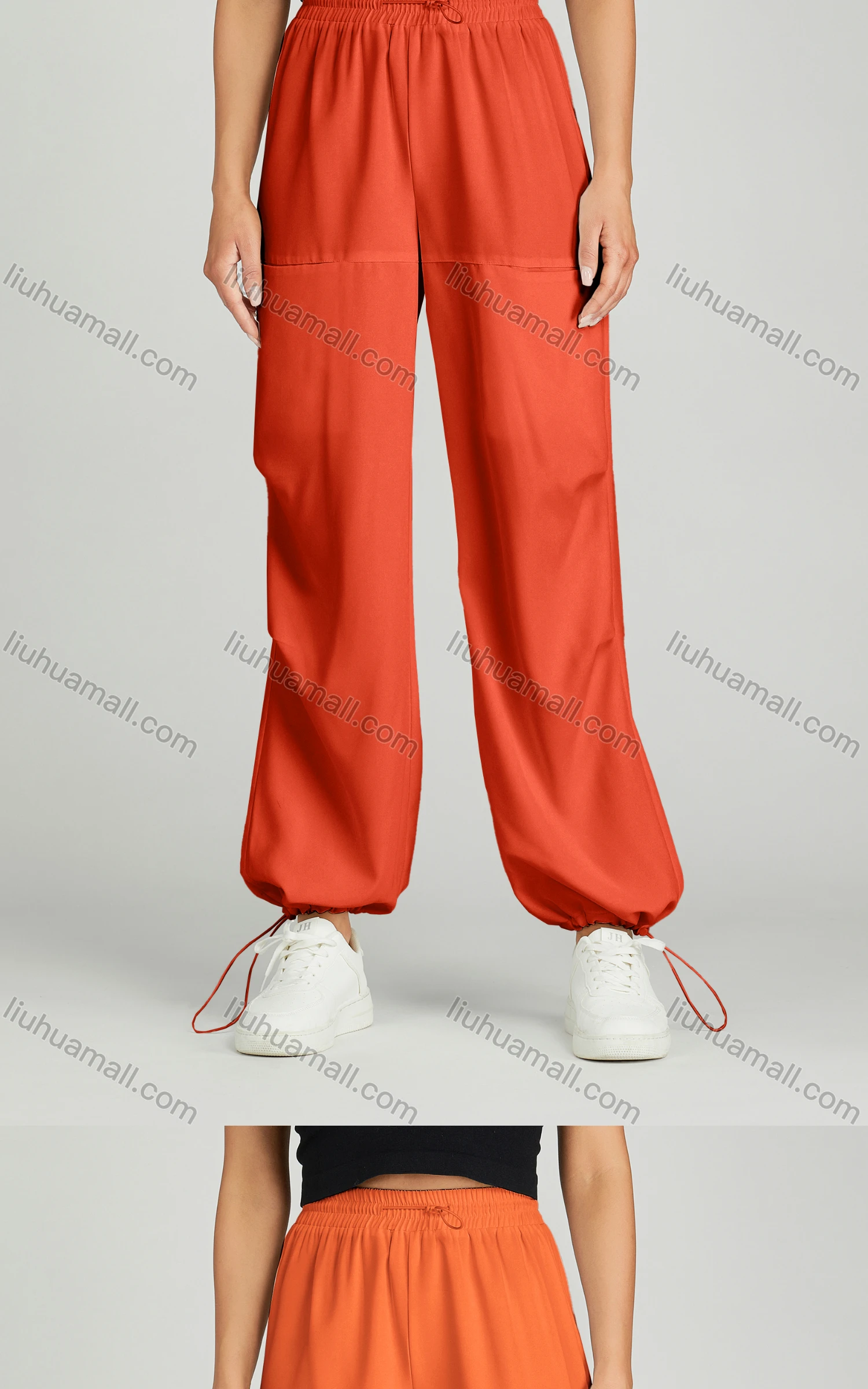 Wholesale Women's Casual Drawstring Elastic Waist Sweat Pants With Patch Pocket MT278# - Liuhuamall