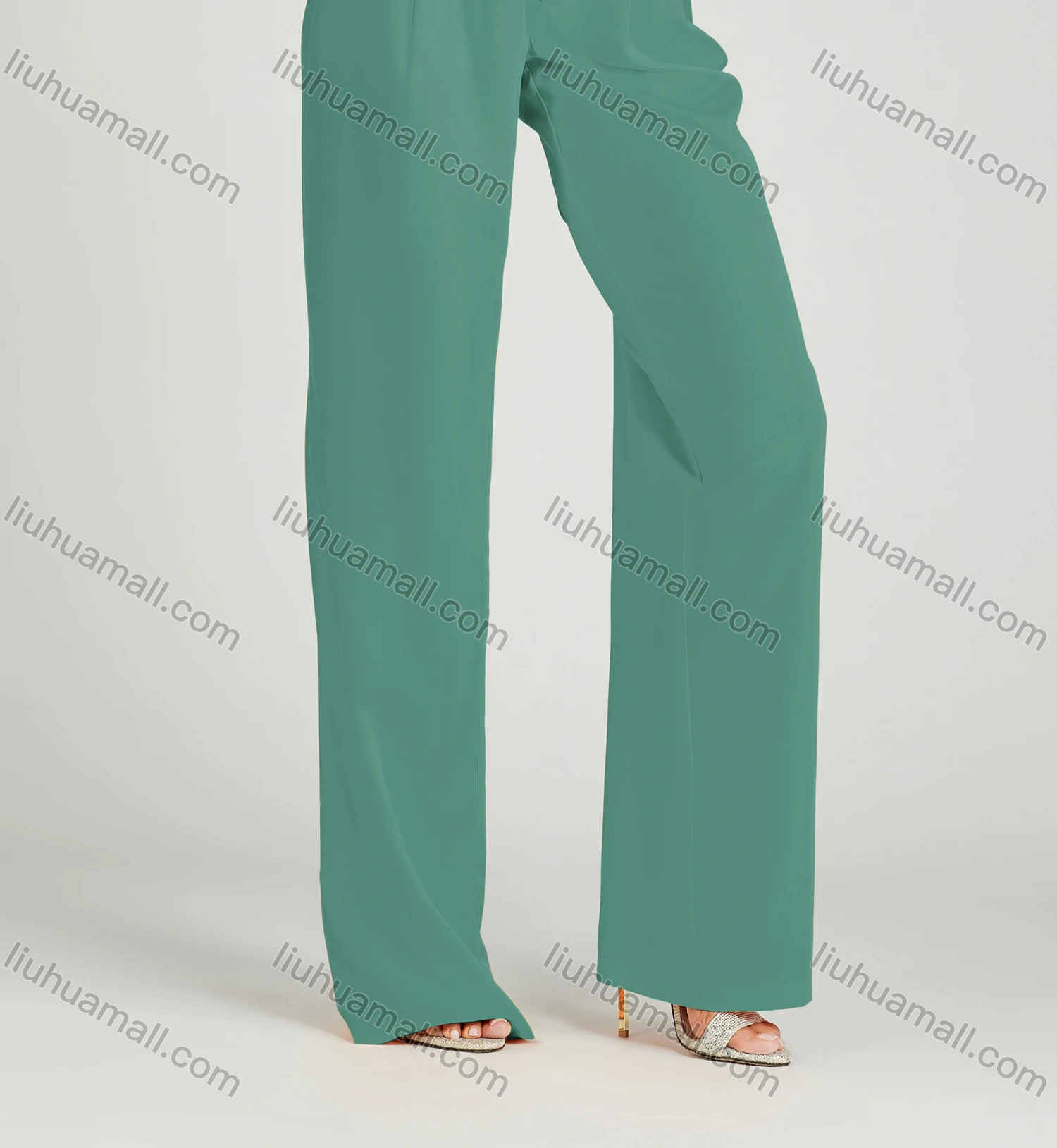 Wholesale Women's Casual Wide Leg High Waist Plain Pants MT316# - Liuhuamall