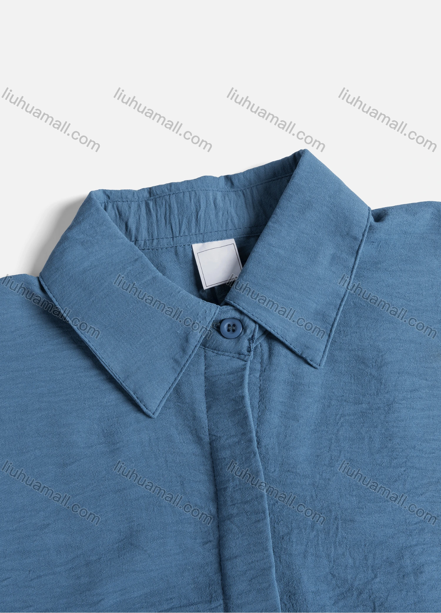 Wholesale Women's Casual Plain Collared 3/4 Sleeve Button Down Split Side High Low Hem Tunic 1290# - Liuhuamall