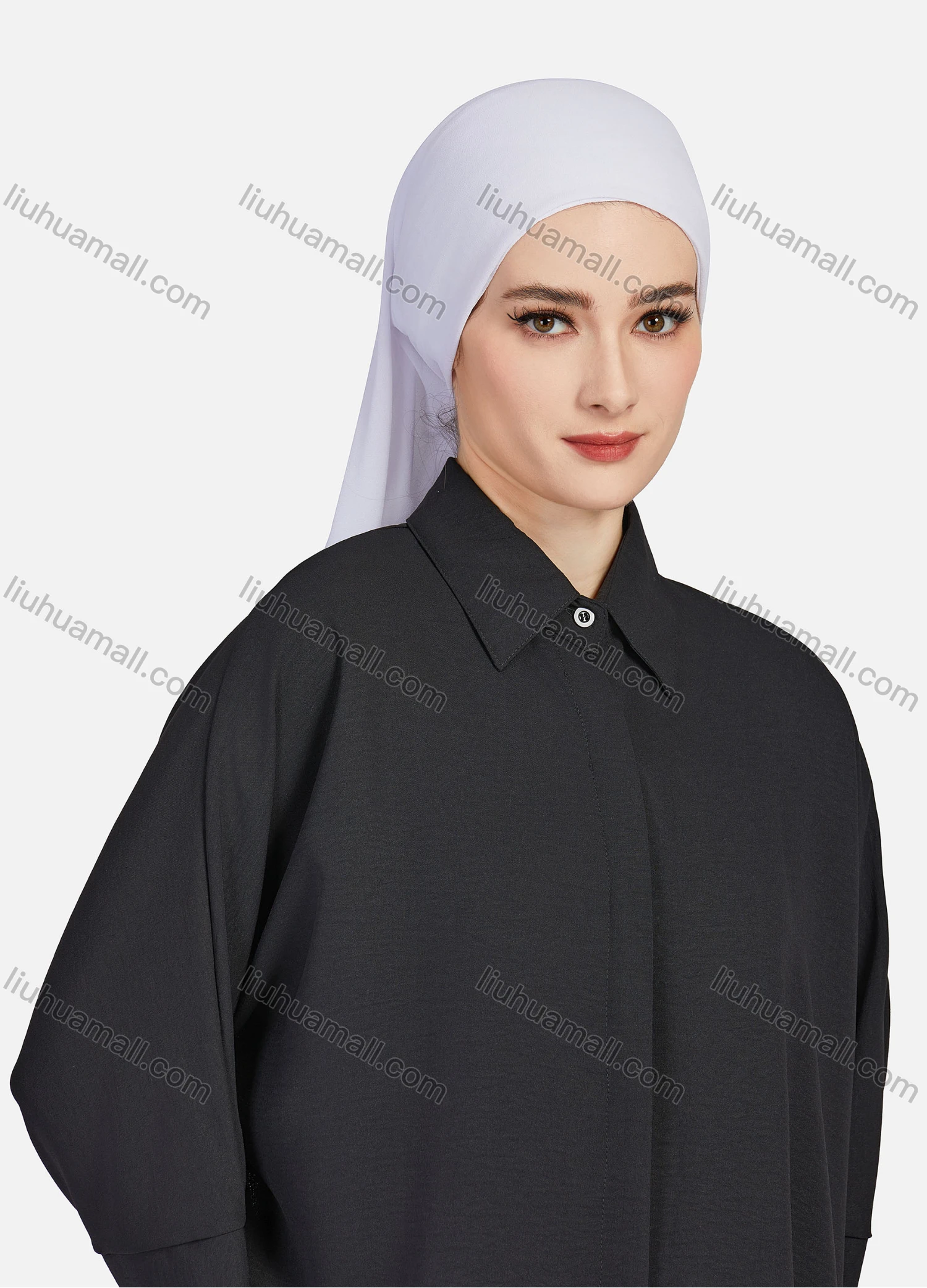 Wholesale Women's Casual Plain Collared 3/4 Sleeve Button Down Split Side High Low Hem Tunic 1290# - Liuhuamall