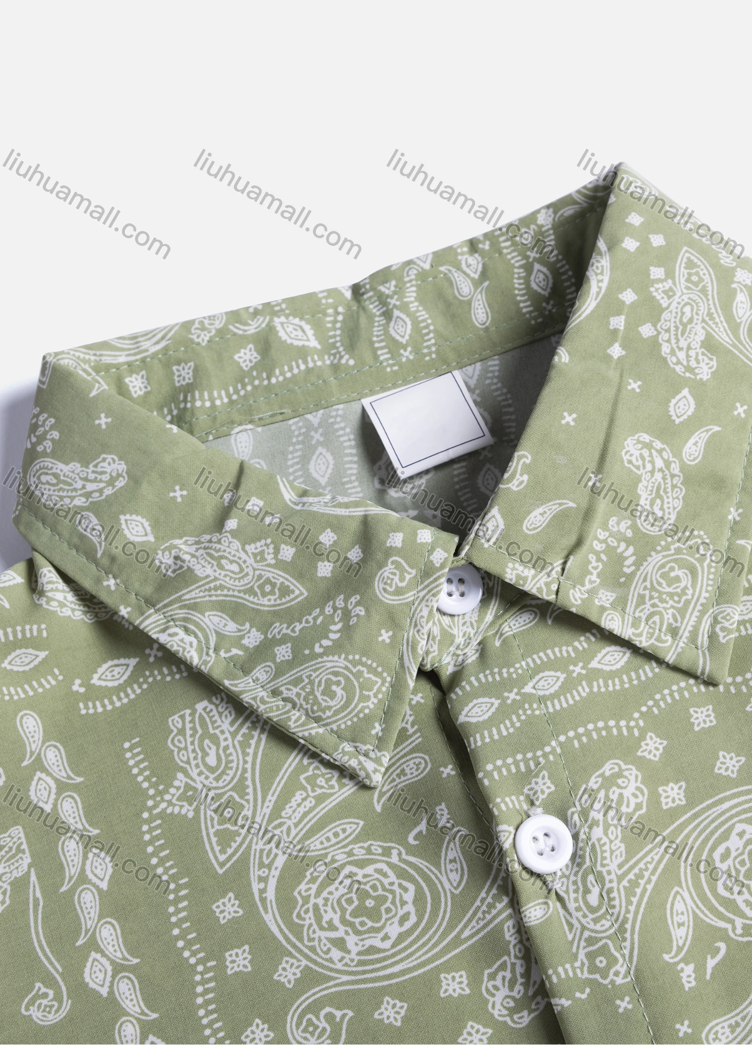 Wholesale Women's Casual Allover Paisley Print Patch Pockets Long Sleeve Button Down Shirt 1293# - Liuhuamall