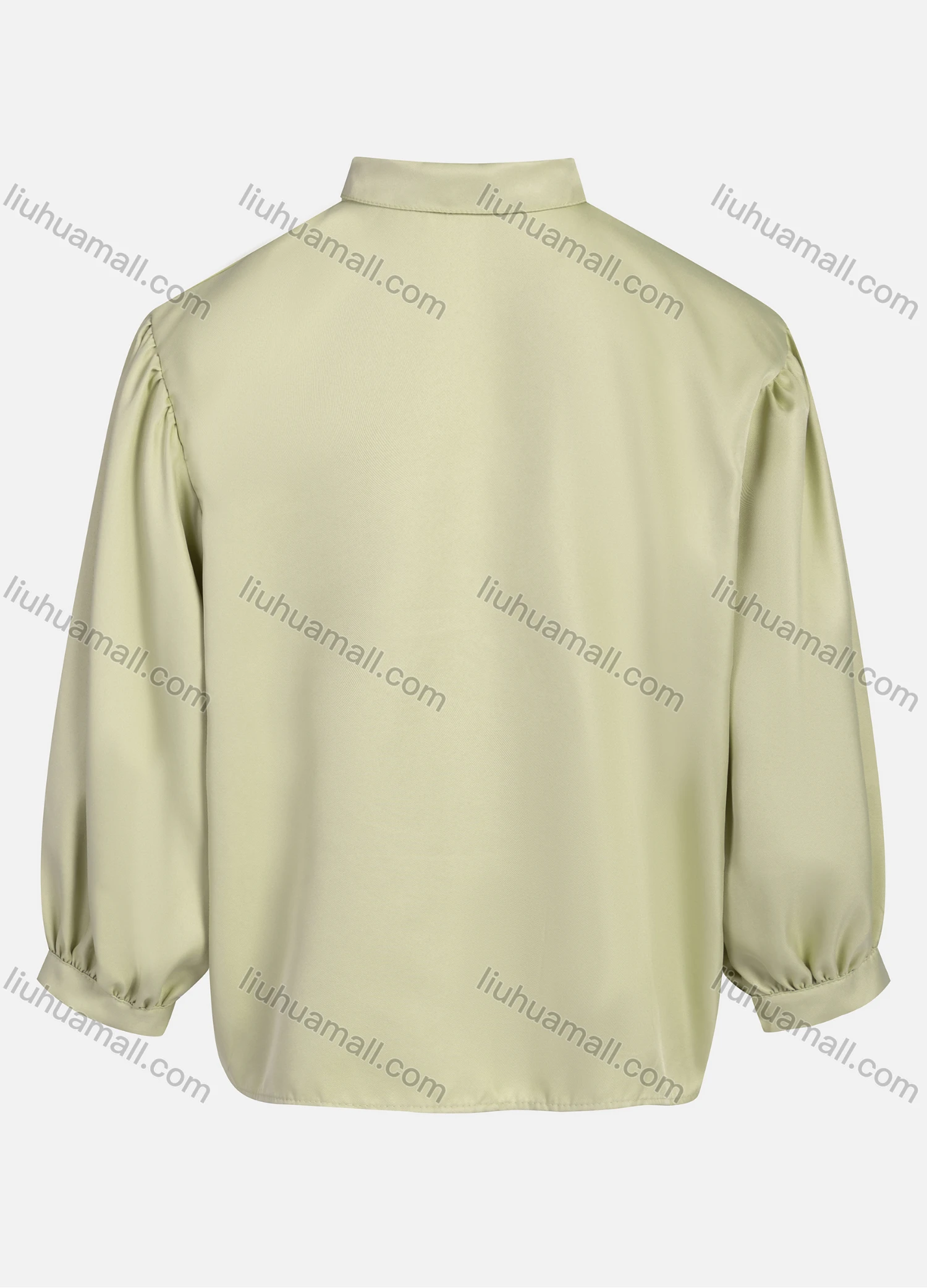 Wholesale Women's Casual Plain Collared 3/4 Sleeve Ruched Button Down Top 1412# - Liuhuamall