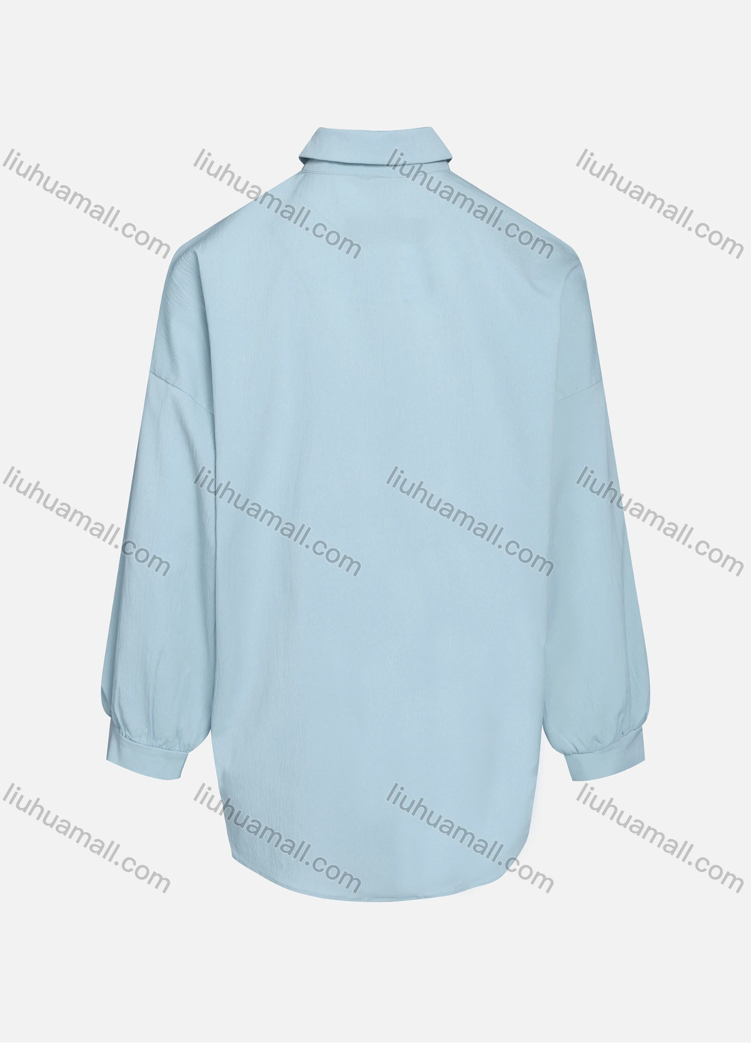 Wholesale Women's Casual Plain Collared Long Sleeve Curved Hem Pocket Button Down Top 1420# - Liuhuamall