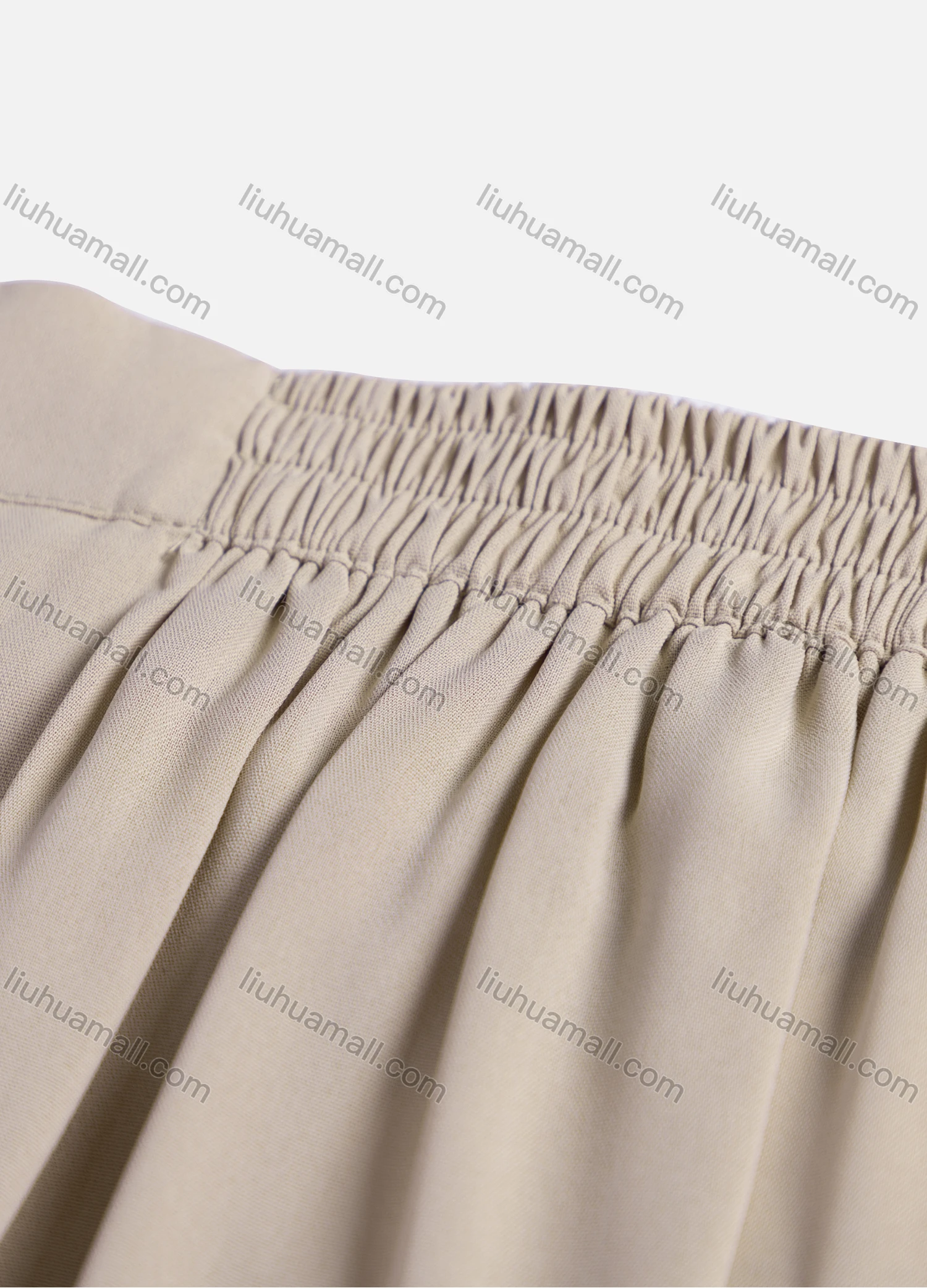 Wholesale Women's Casual Ruched Elastic Waist Drawstring Plain High Low Hem Midi Skirt 1428# - Liuhuamall