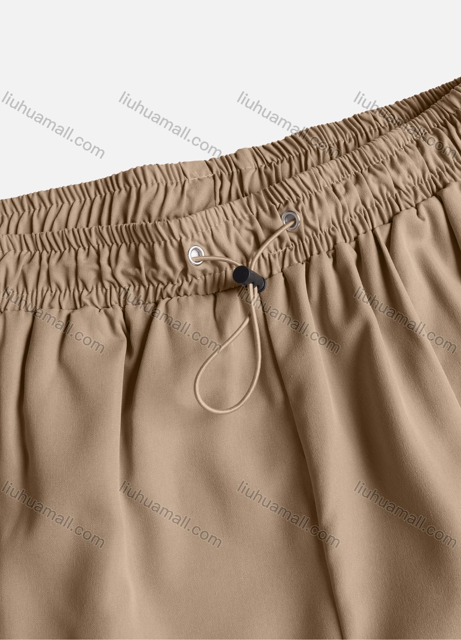 Wholesale Women's Casual Drawstring Elastic Waist Plain Flap Pockets Cargo Pants 1429# - Liuhuamall