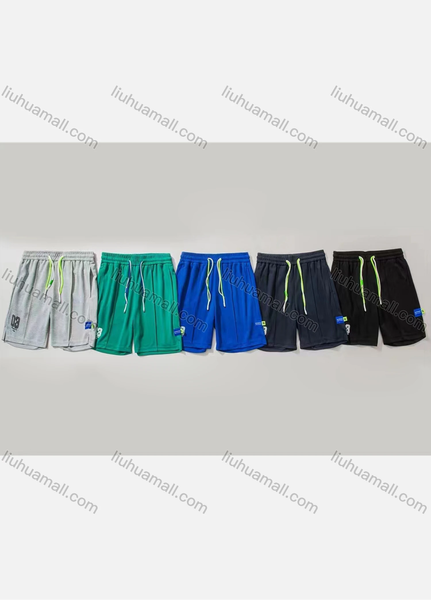 Wholesale Men's Casual Plain Drawstring Elastic Waist Split Side Patch Pocket Shorts 71003# - Liuhuamall
