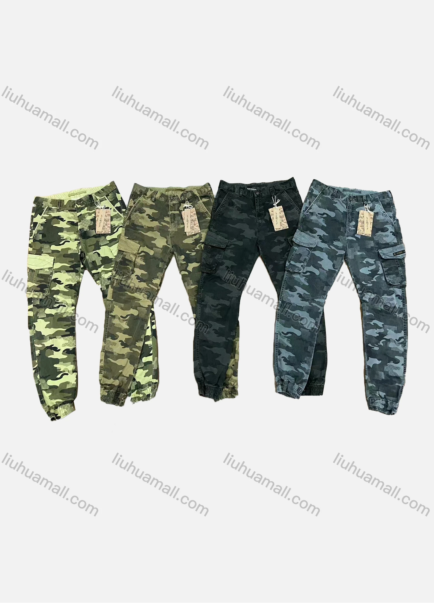 Wholesale Men's Casual Camouflage Multiple Pockets Cargo Pants 9365# - Liuhuamall