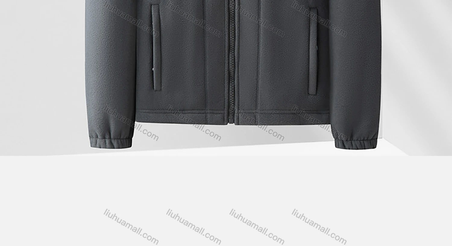 Wholesale Men's Casual Stand Collar Long Sleeve Thermal Lined Polar Fleece Zipper Pockets Coat - Liuhuamall