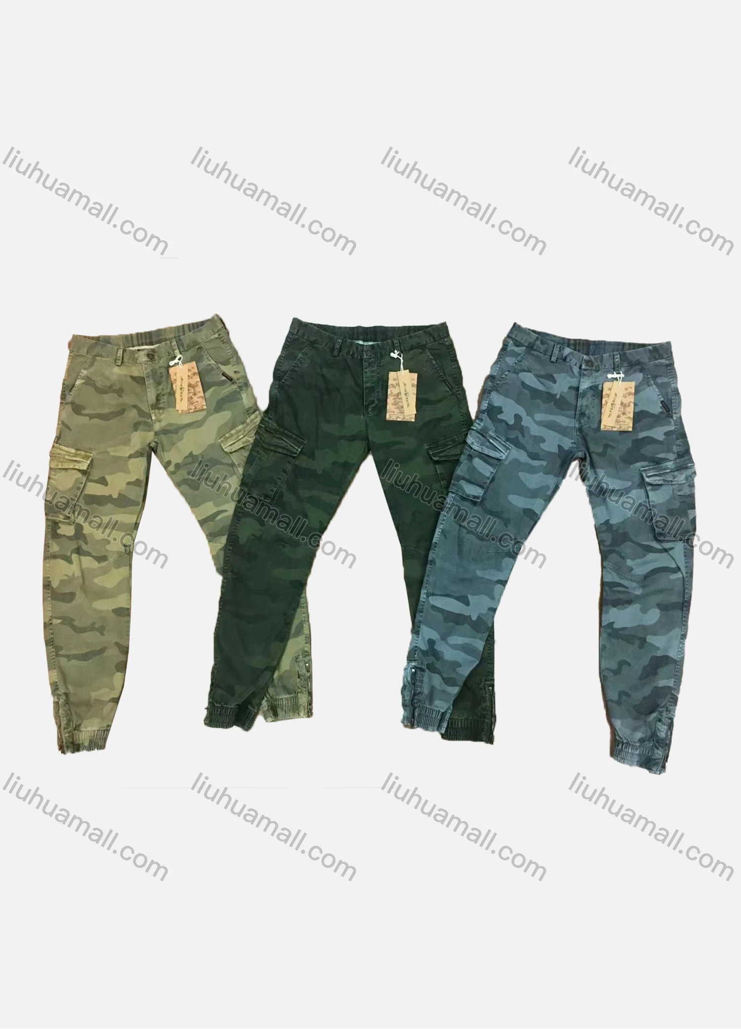 Wholesale Men's Casual Camouflage Multiple Pockets Cargo Pants 99638# - Liuhuamall