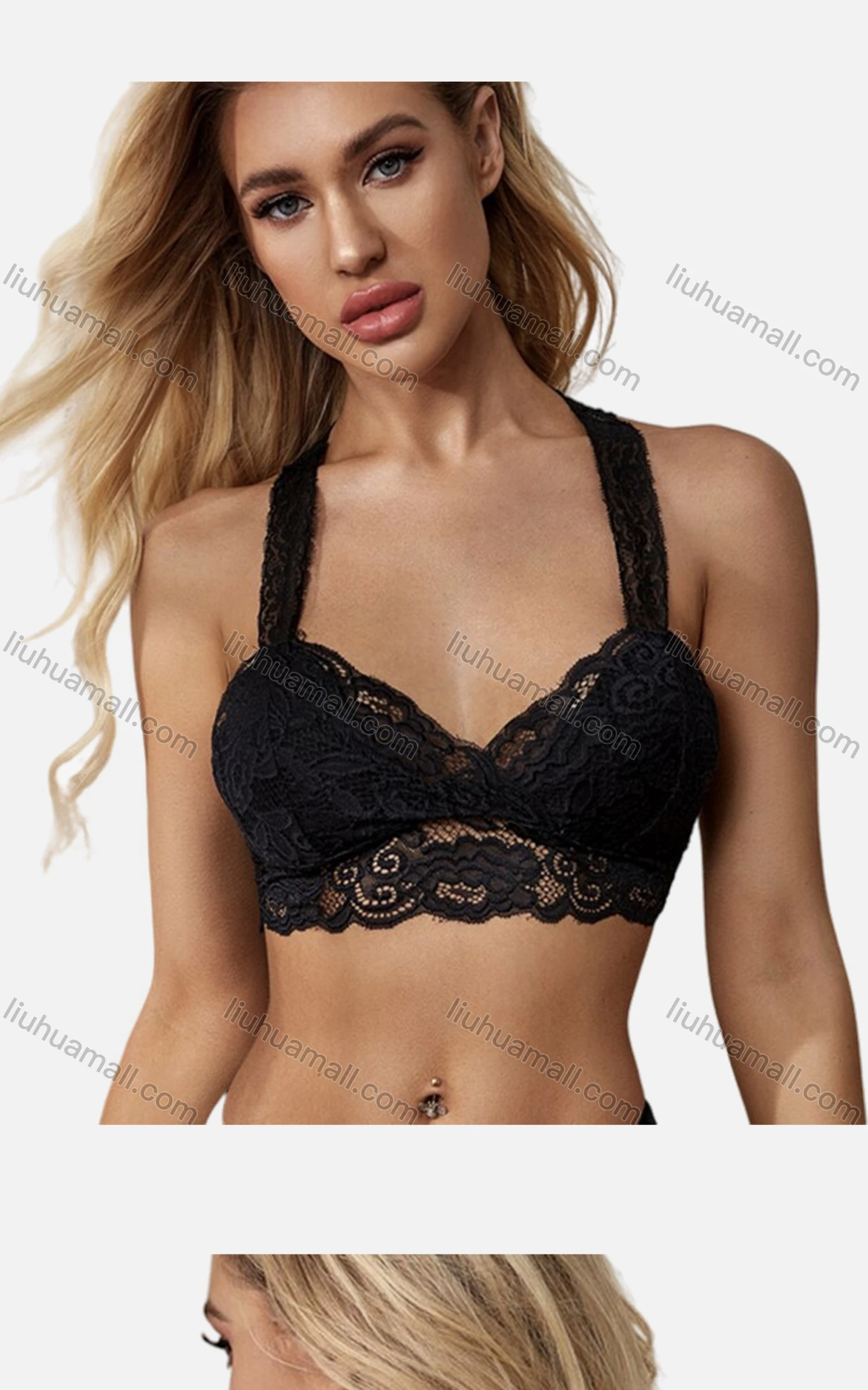 Wholesale Women's Breathable Seamless Guipure Lace Plain Bra 1287# - Liuhuamall