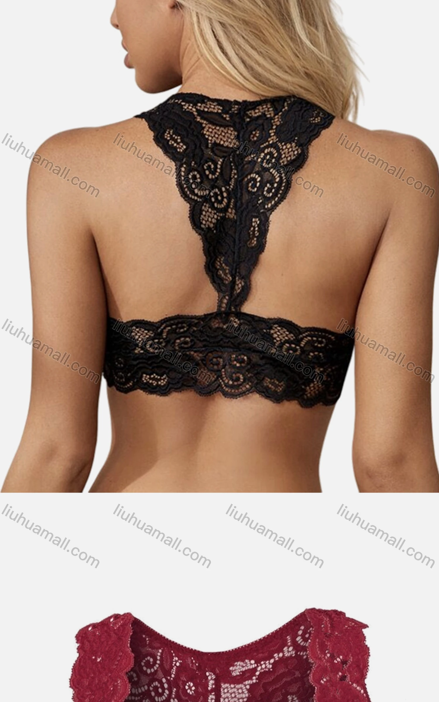 Wholesale Women's Breathable Seamless Guipure Lace Plain Bra 1287# - Liuhuamall