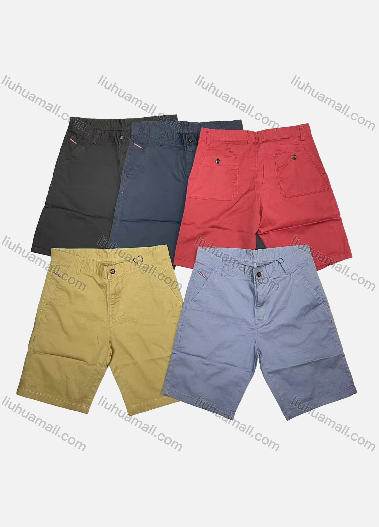 Wholesale Men's Casual Plain Multiple Pockets Shorts 16201# - Liuhuamall