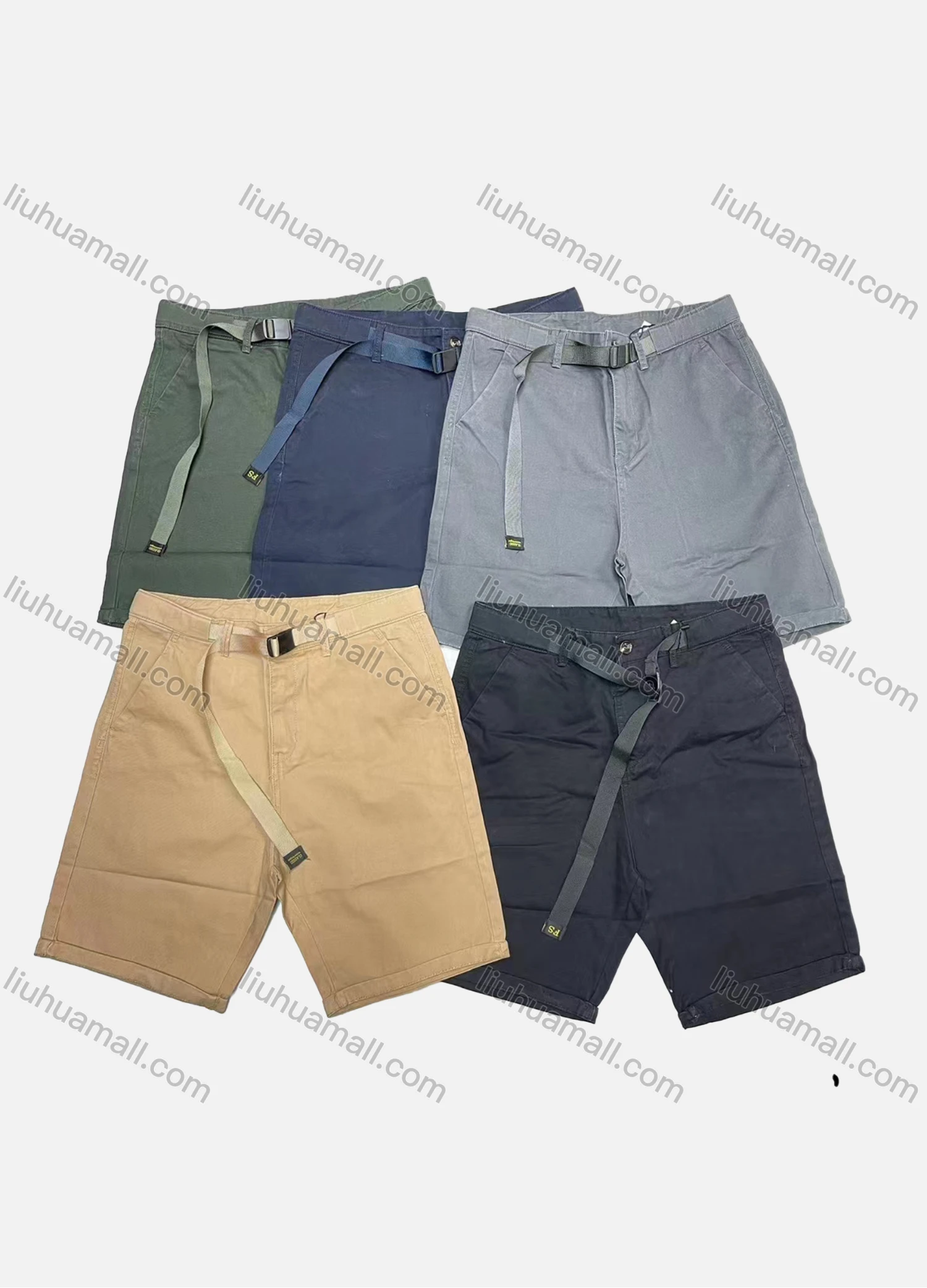 Wholesale Men's Casual Plain Drawstring Patch Pocket Shorts 16301# - Liuhuamall