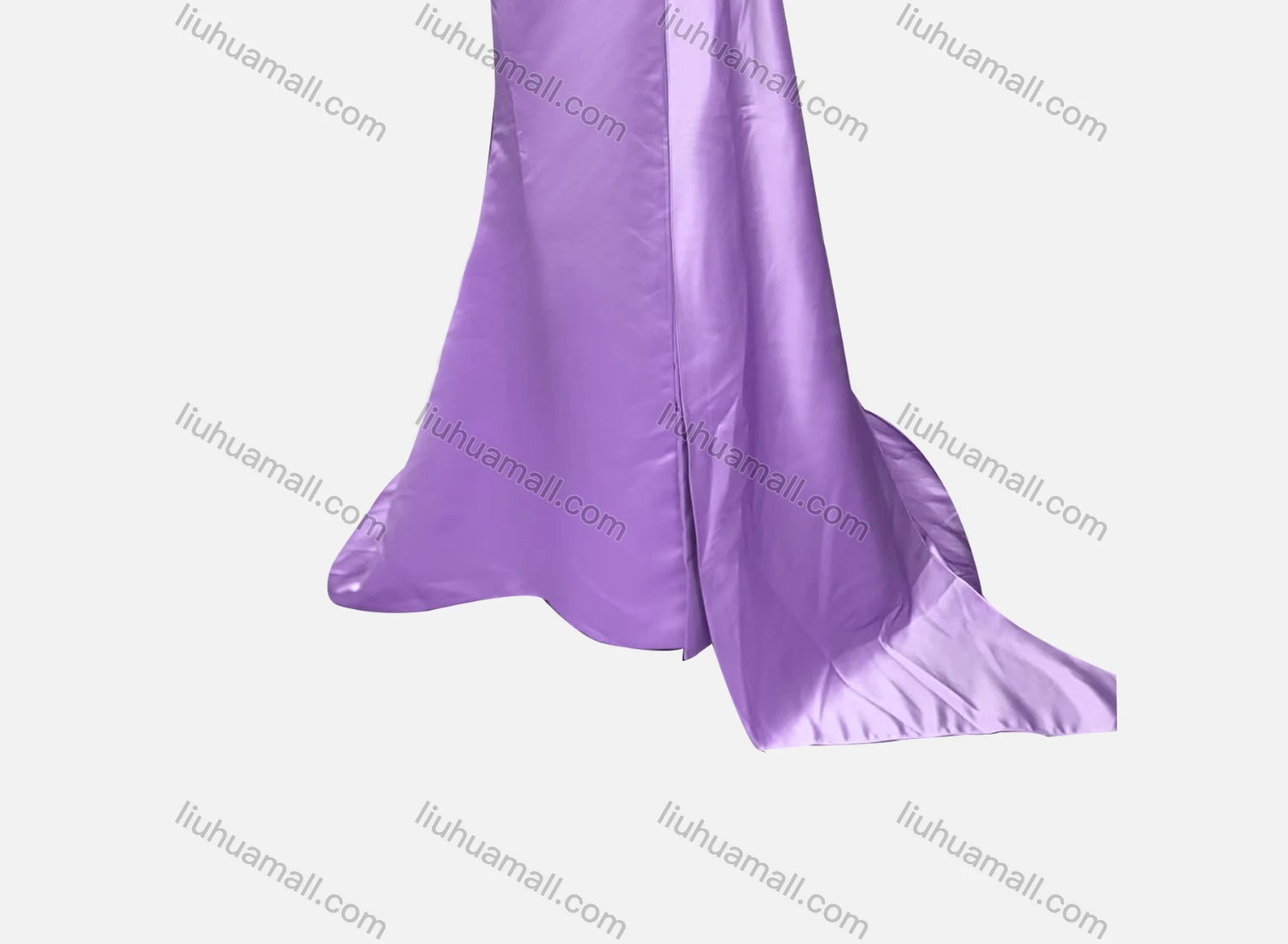 Wholesale Women's Elegant Plain One Shoulder Ruched Split Hem Beaded Applique Floor Length Evening Dress - Liuhuamall