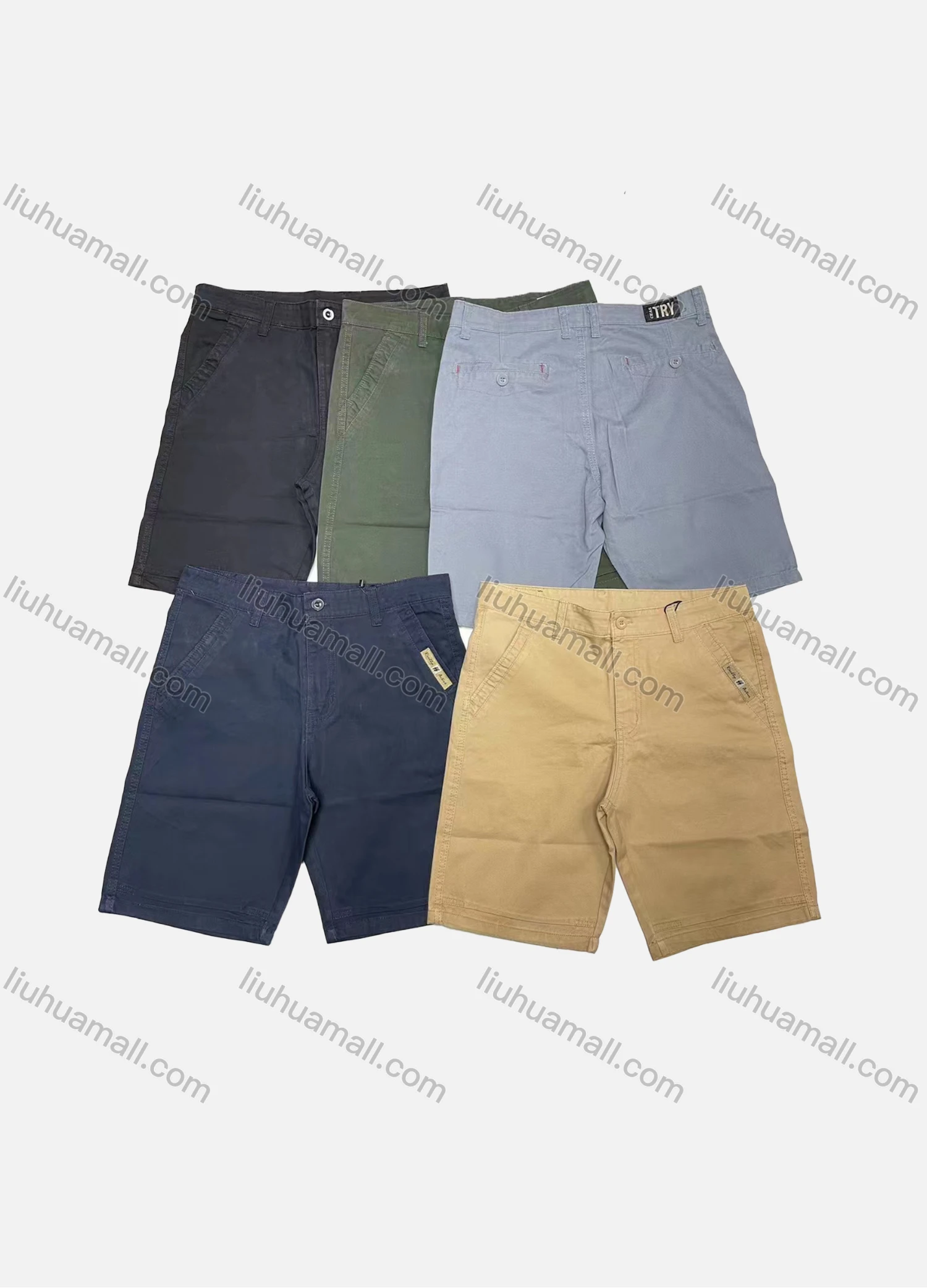 Wholesale Men's Casual Plain Multiple Pockets Shorts 17407# - Liuhuamall