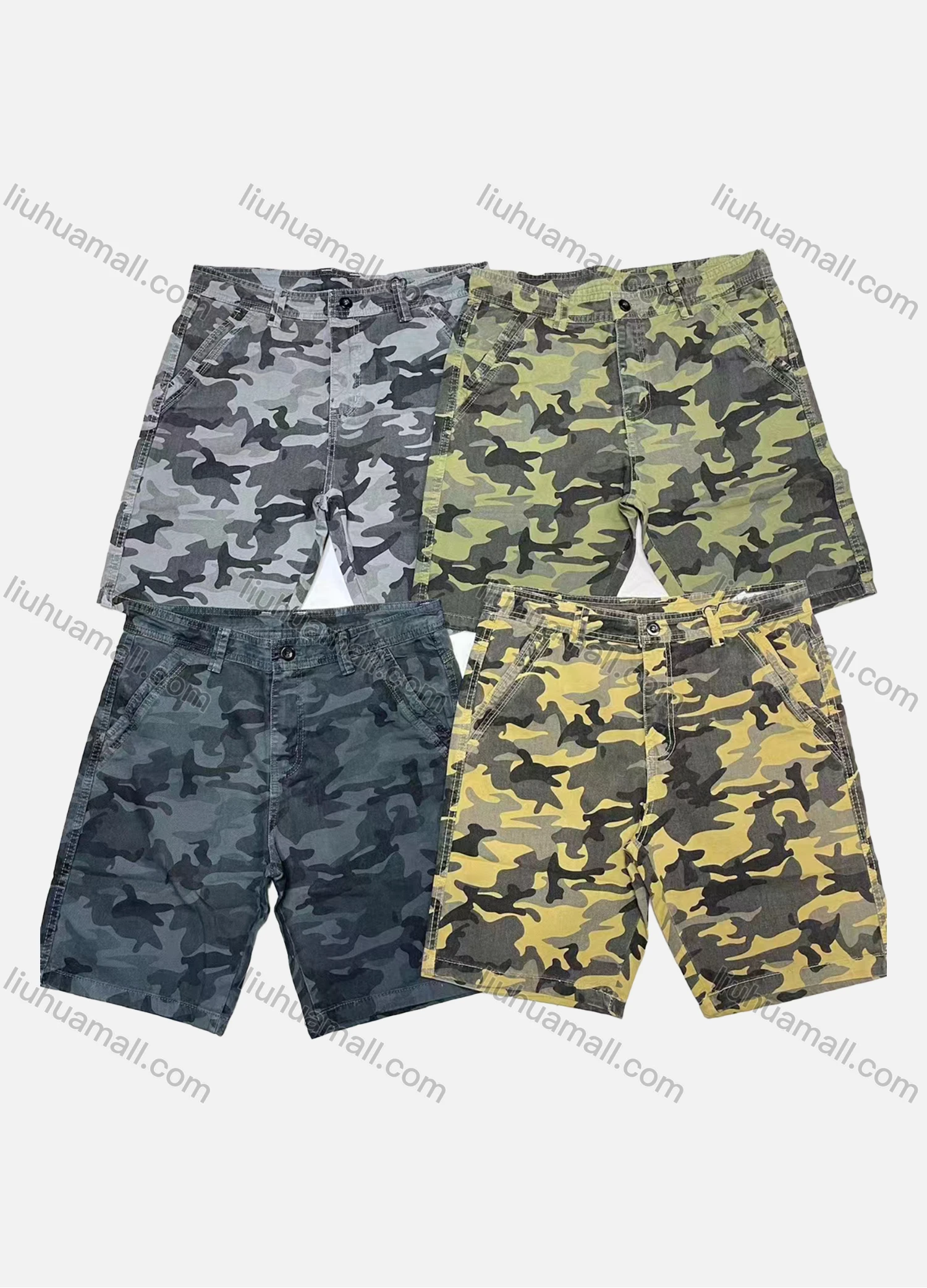 Wholesale Men's Casual Camouflage Patch Pocket Shorts 18301# - Liuhuamall