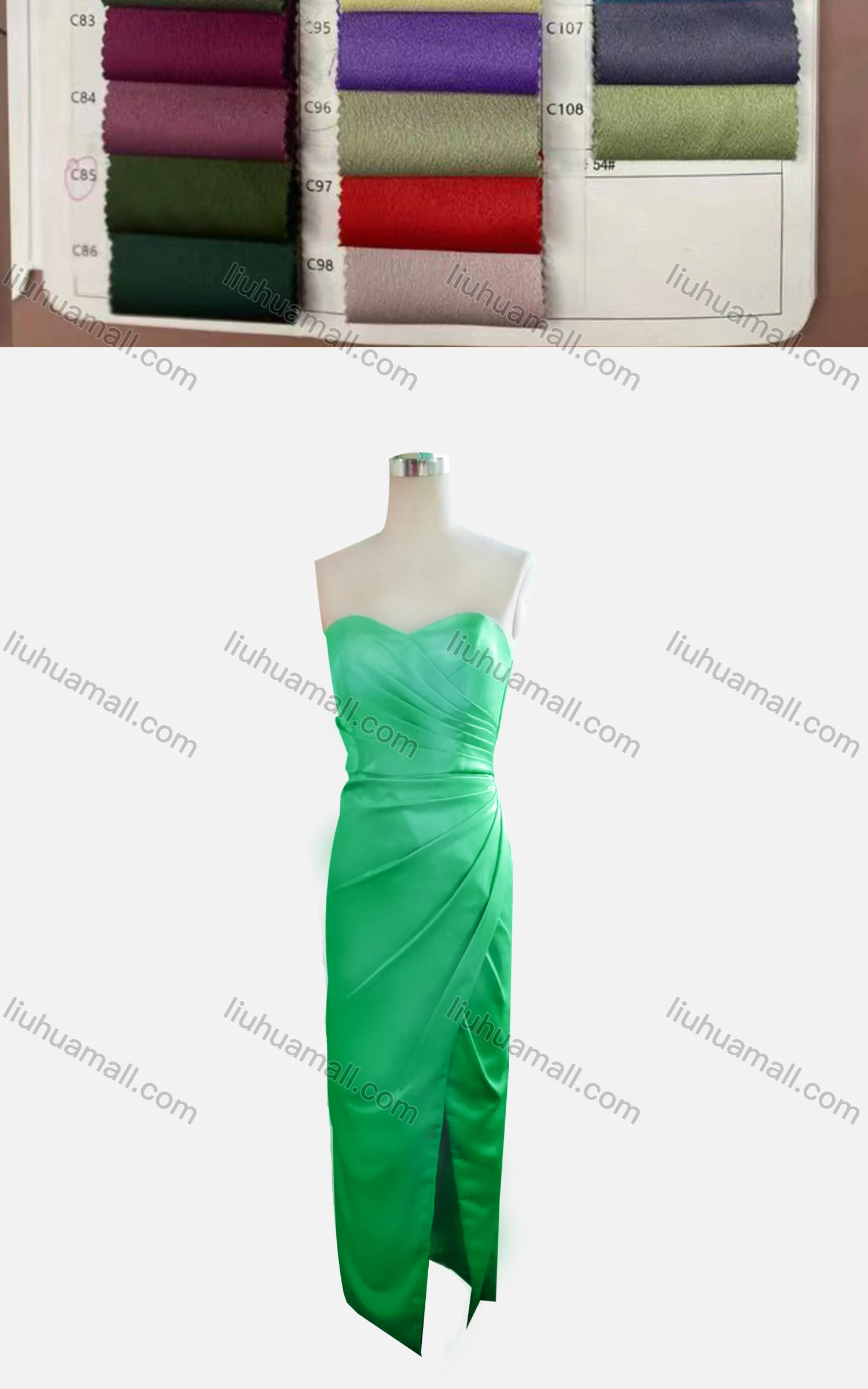 Wholesale Women's Elegant Plain Off Shoulder Ruched Wrap Hem Maxi Evening Dress - Liuhuamall