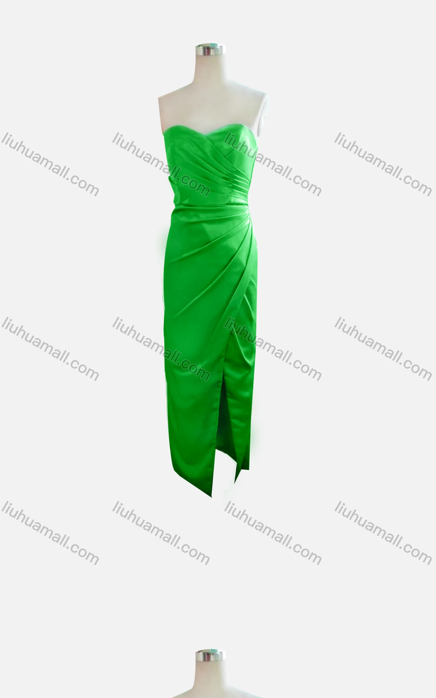 Wholesale Women's Elegant Plain Off Shoulder Ruched Wrap Hem Maxi Evening Dress - Liuhuamall