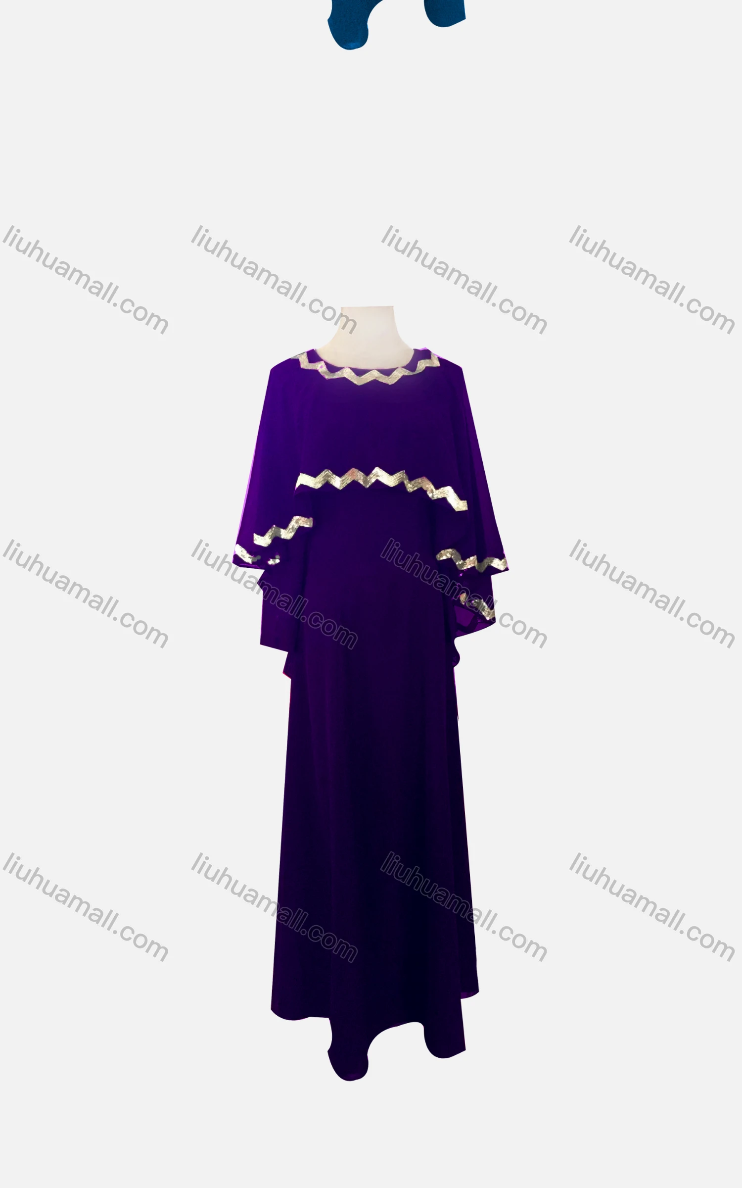 Wholesale Women's Elegant Plain Long Sleeve Maxi Dress With Chevron Print Cover Up - Liuhuamall