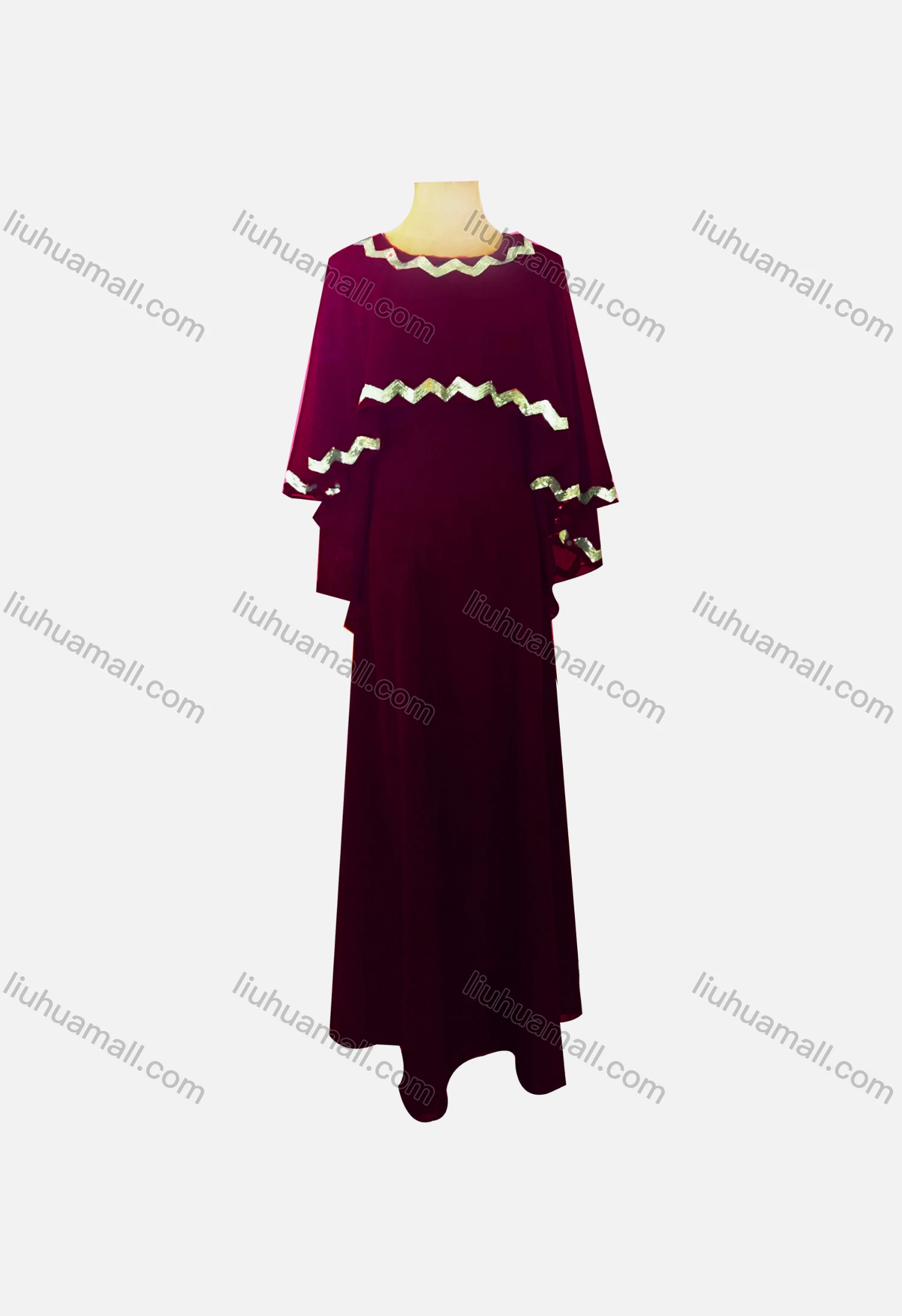 Wholesale Women's Elegant Plain Long Sleeve Maxi Dress With Chevron Print Cover Up - Liuhuamall