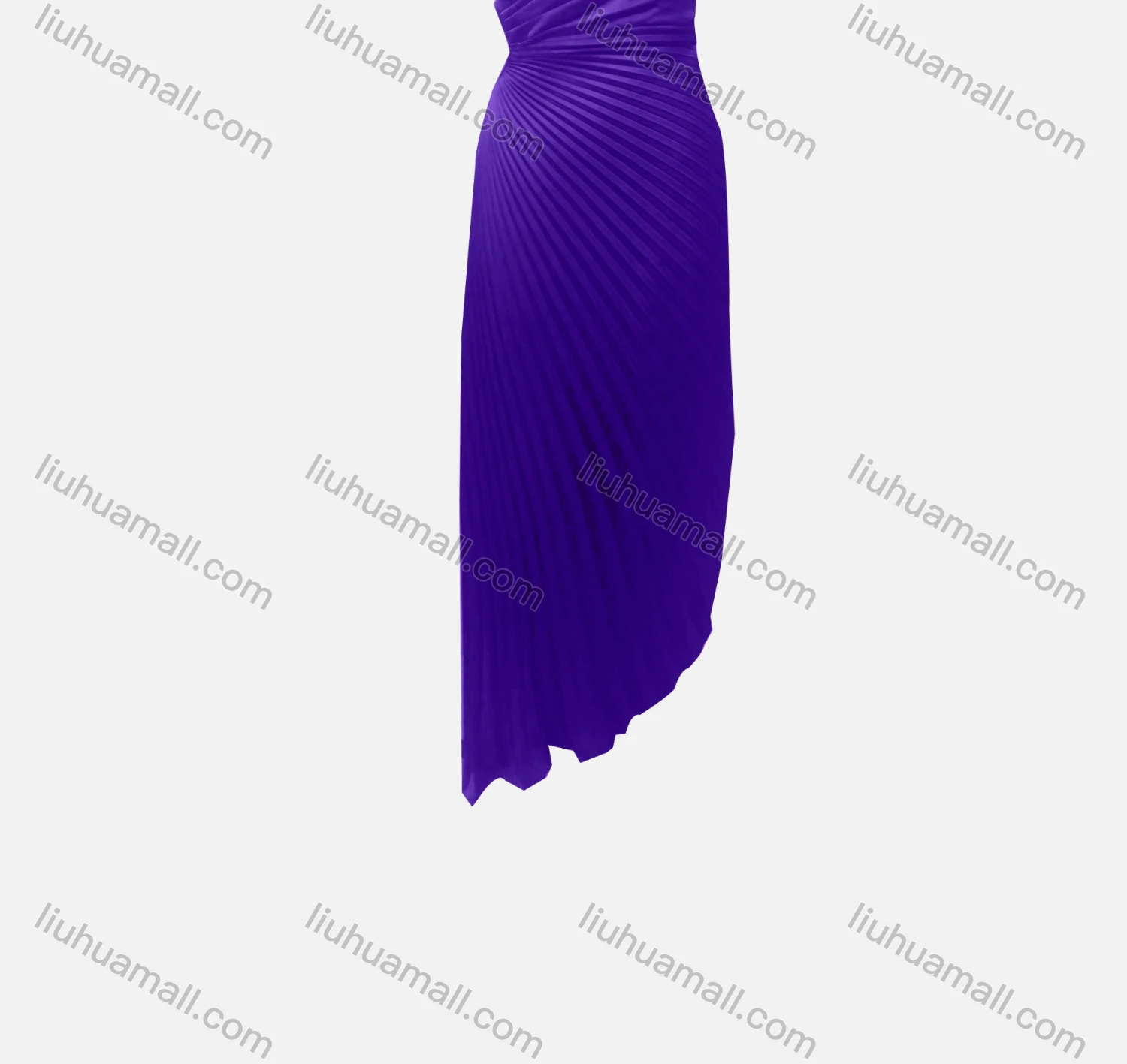 Wholesale Women's Elegant Plain One Shoulder Ruched High Low Hem Evening Dress  - Liuhuamall
