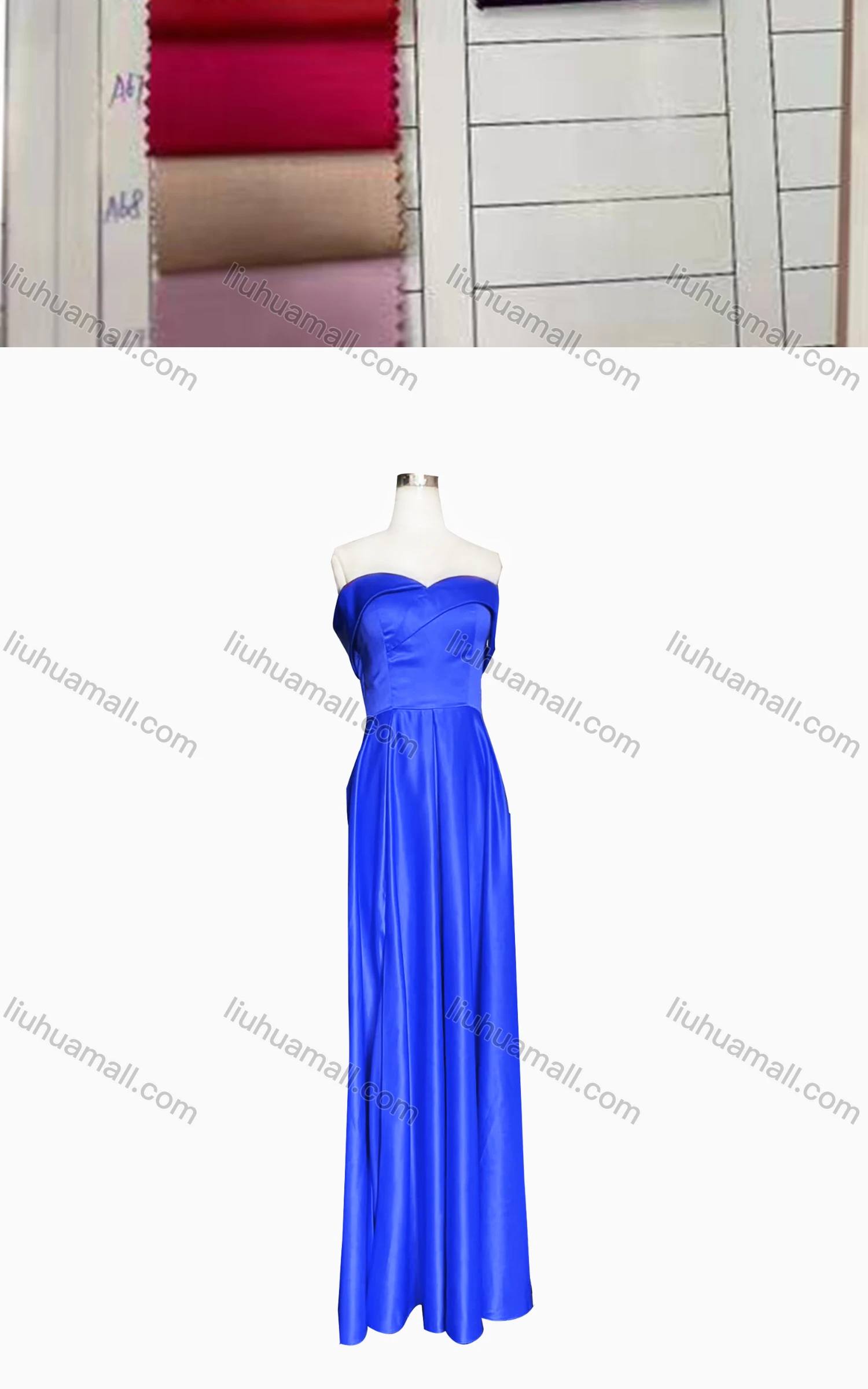 Wholesale Women's Elegant Plain Off Shoulder Cap Sleeve Maxi Evening Dress - Liuhuamall
