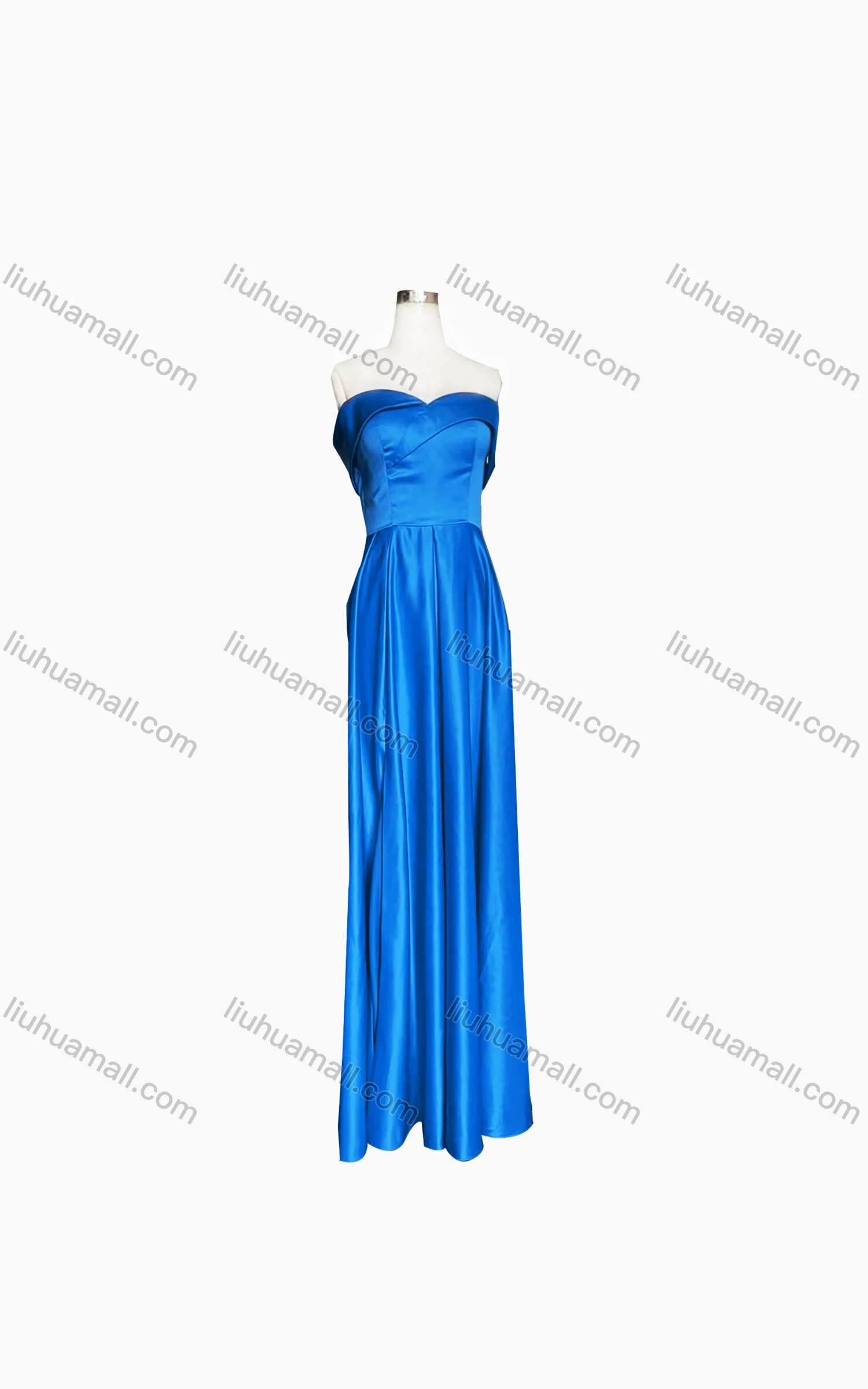 Wholesale Women's Elegant Plain Off Shoulder Cap Sleeve Maxi Evening Dress - Liuhuamall