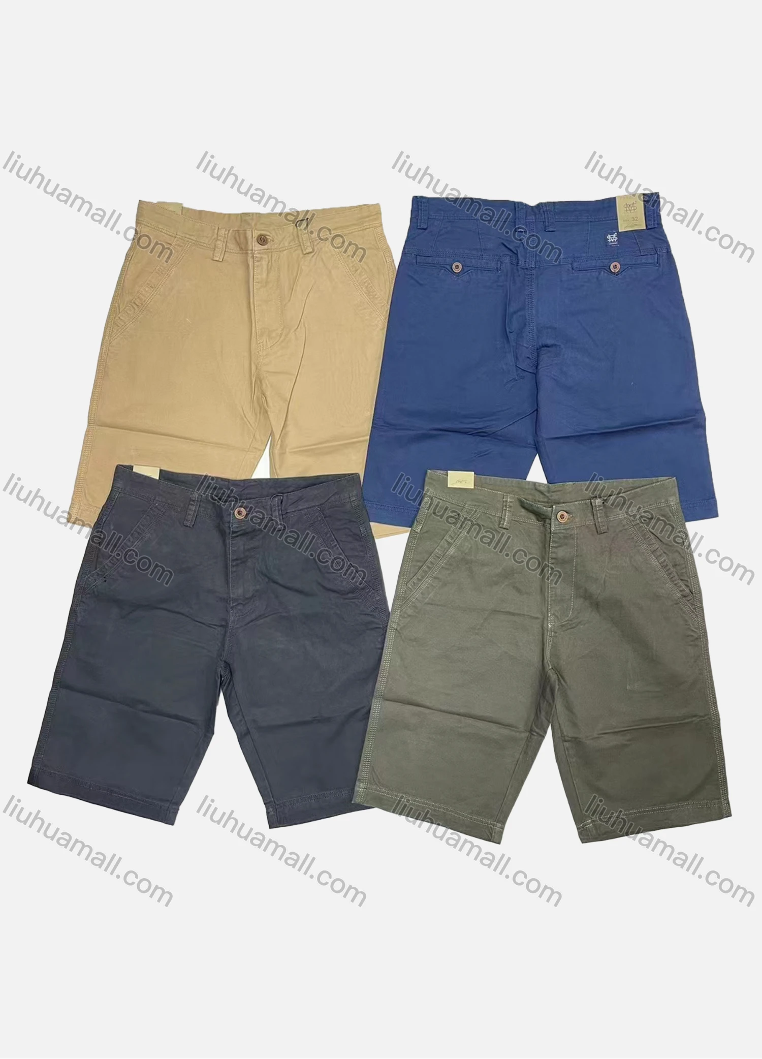 Wholesale Men's Casual Plain Multiple Pockets Shorts A0403# - Liuhuamall