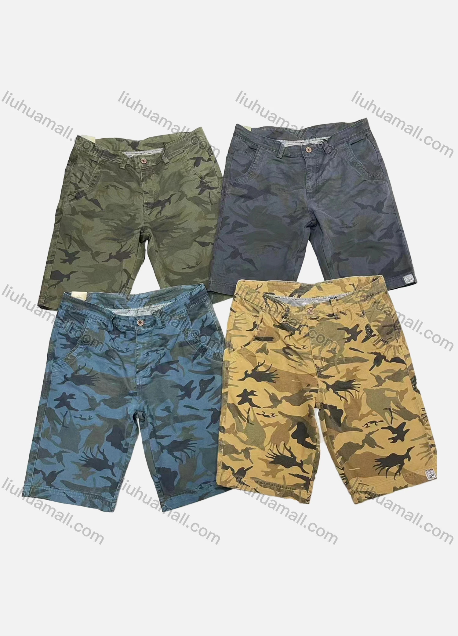 Wholesale Men's Casual Camouflage Patch Pocket Shorts A1121# - Liuhuamall