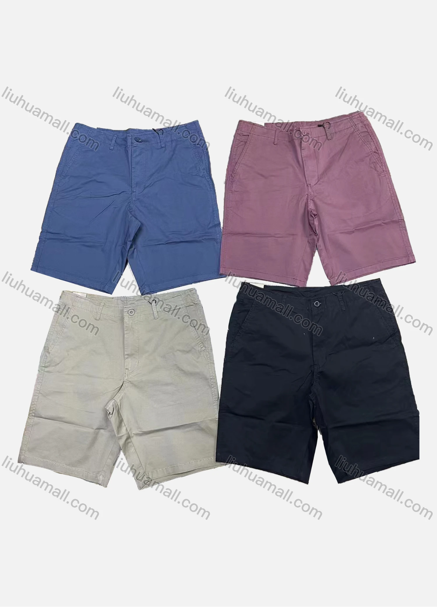 Wholesale Men's Casual Plain Patch Pocket Shorts M5308# - Liuhuamall