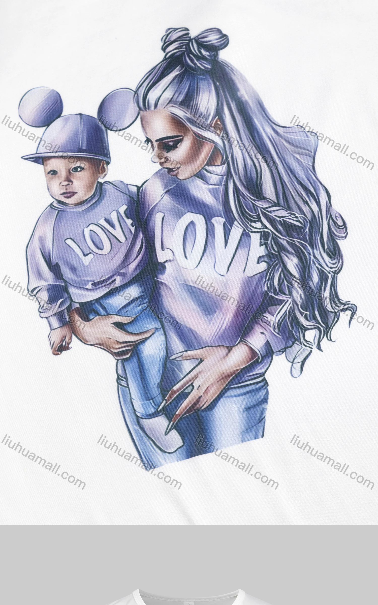 Wholesale Women's Basic Crew Neck Short Sleeve Figure Print T-shirt - Liuhuamall