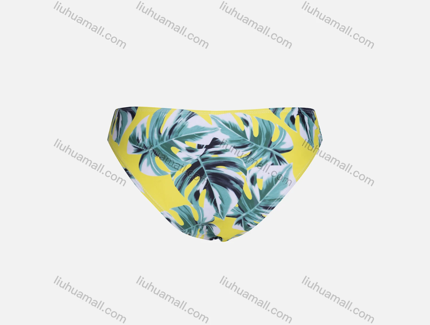 Wholesale Women's Sexy Spaghetti Strap Plain Swim Bra & Tropical Print Swim Briefs Bikini Swimsuit - Liuhuamall
